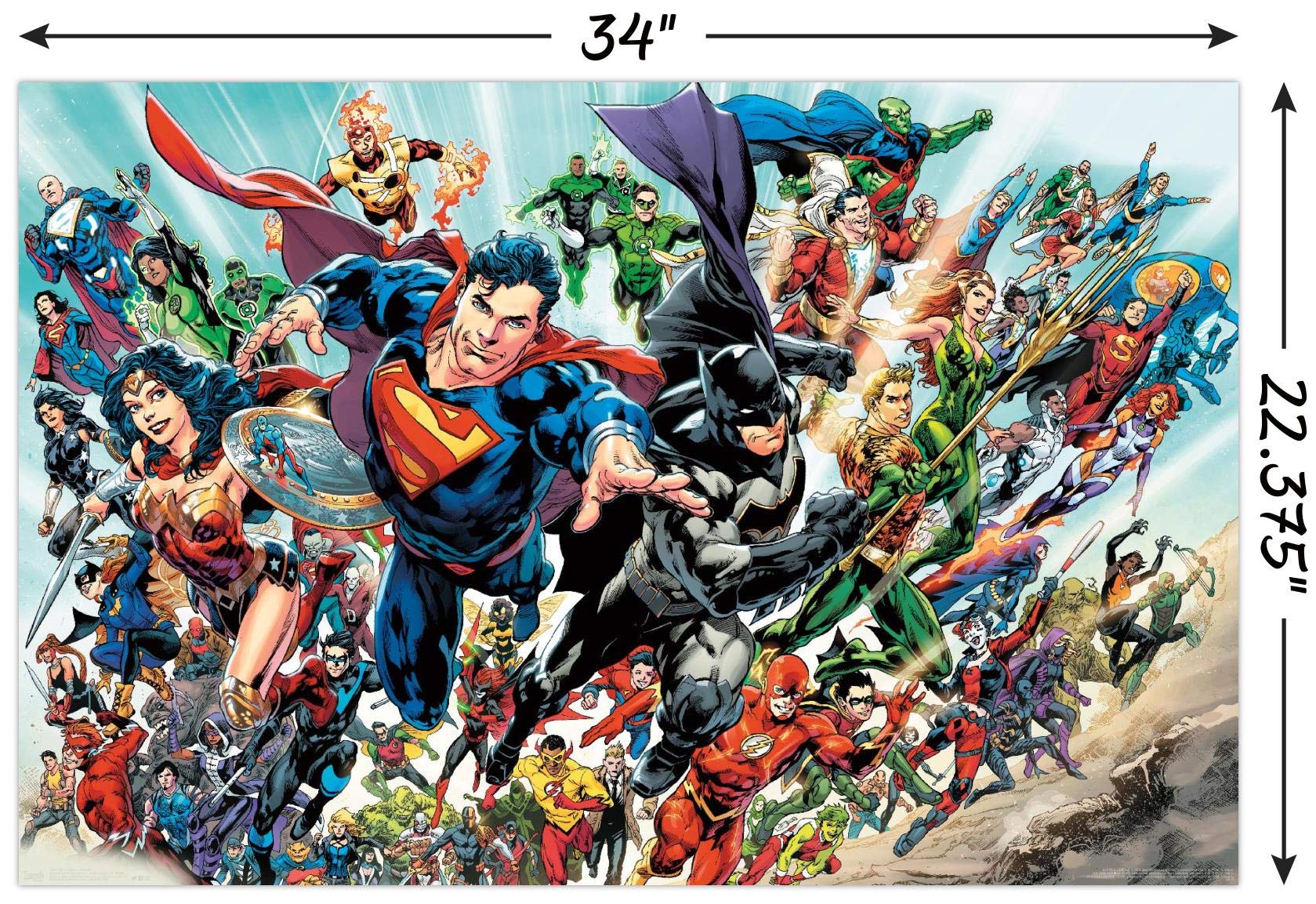 Trends International Justice League Rebirth Wall Poster, 22.375" x 34", Unframed Version, Bedroom Decor, Model RP16067