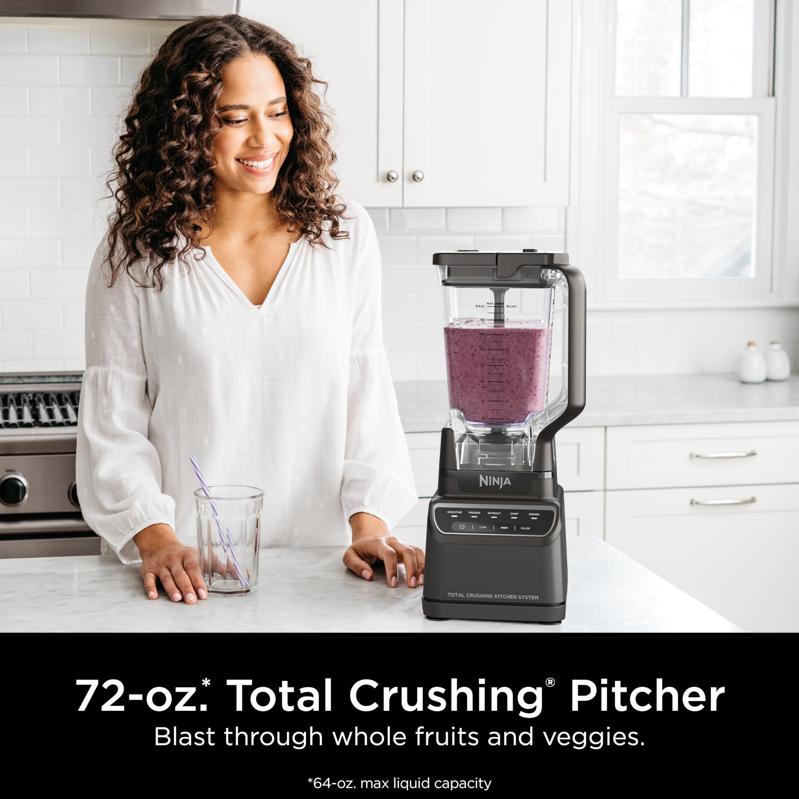 Ninja Br601Amz Ninja Total Crushing Kitchen System For Smoothie, Frozen, Extract, Chop & Dough, 1200 Watt, 72-Oz. Full-Size Pitc