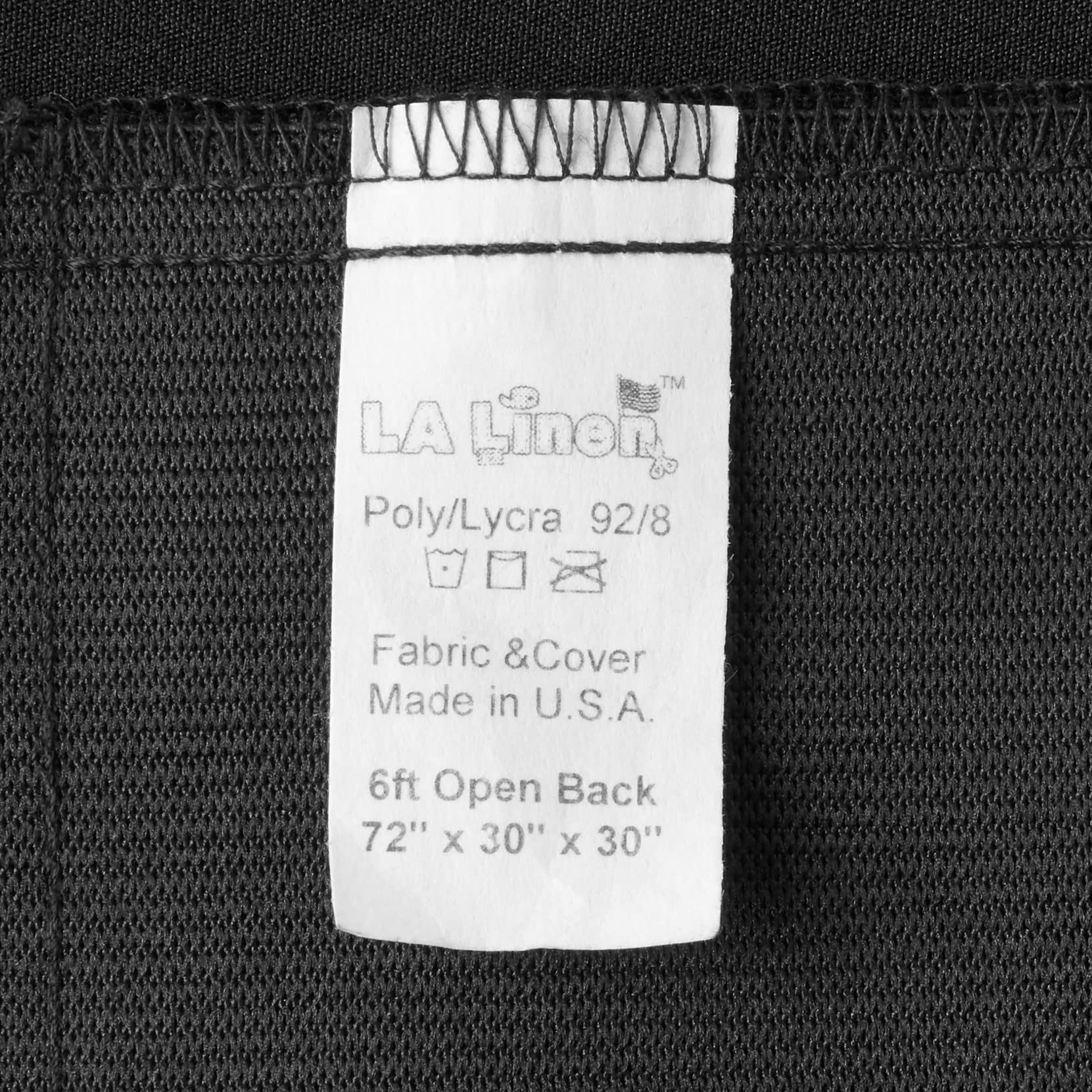 LA Linen Rectangular Open Back Spandex Tablecloth  72 by 30 by 30-Inch  Black