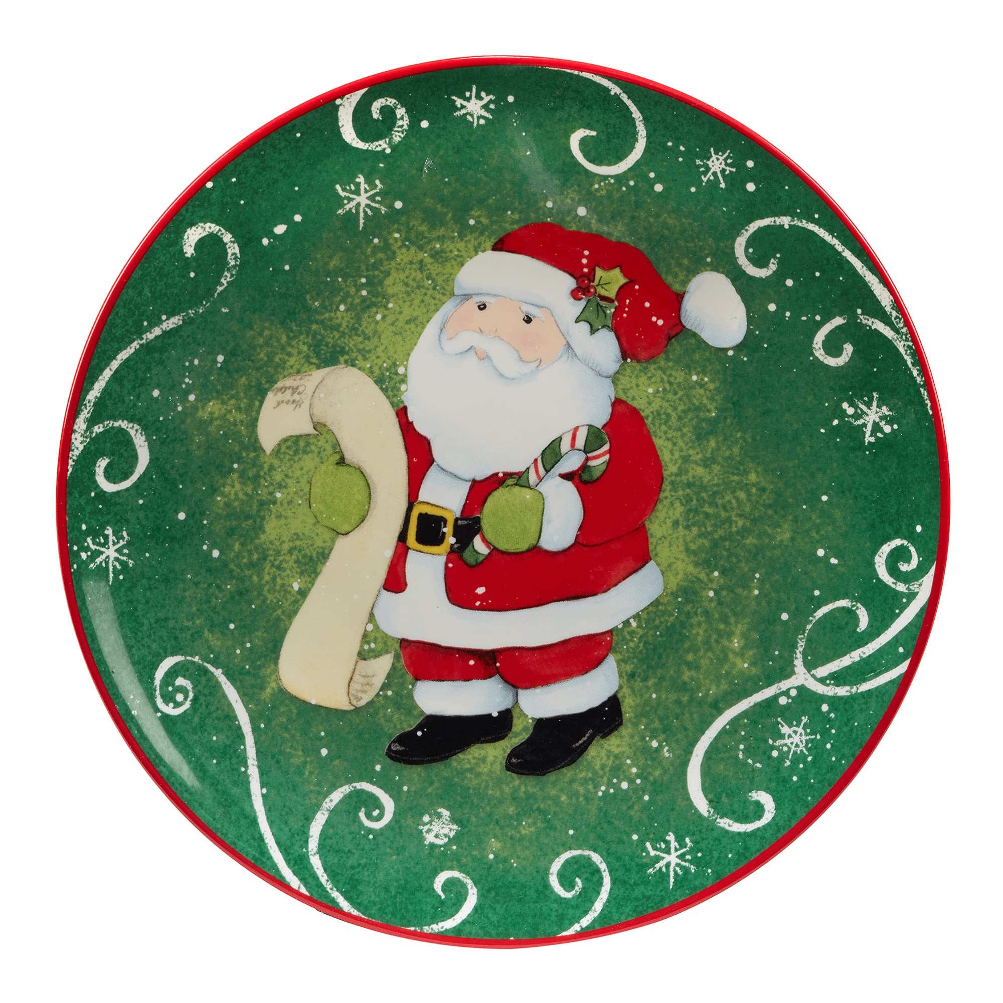 Certified International Holiday Magic Santa 9'' Dessert/Salad Plates, Set Of 4