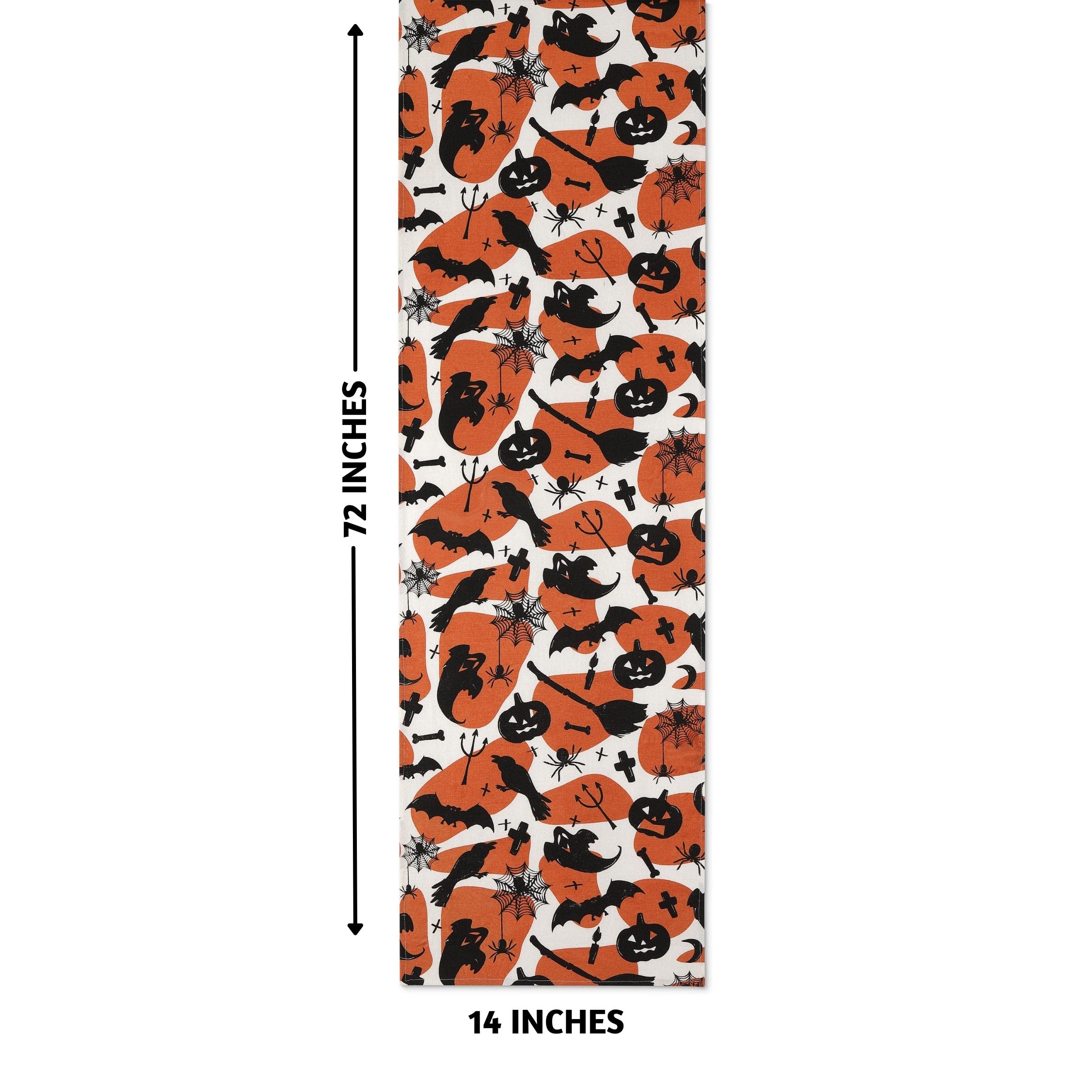 Folkulture Halloween Table Runner 72 Inches Long For Halloween Decorations, 100% Cotton Farmhouse Table Runner For Home Decor, C