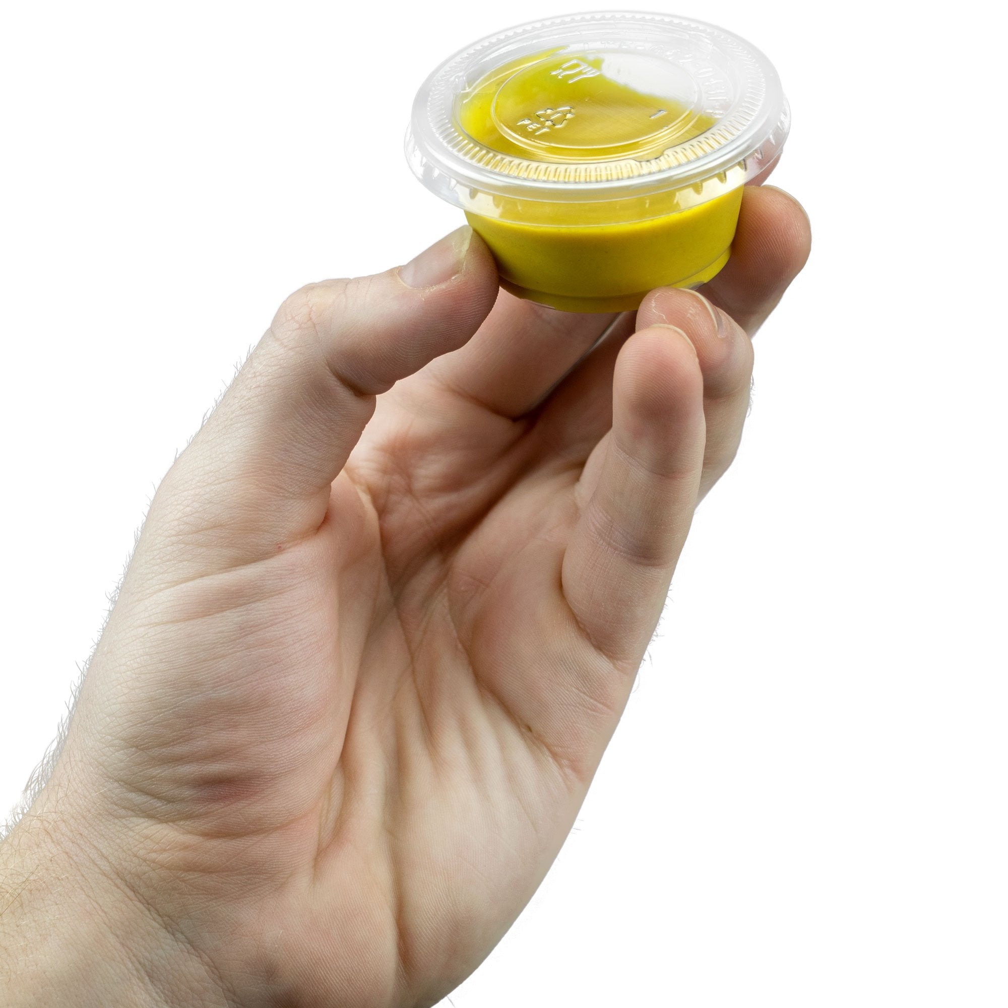 Back Of House Ltd. 100-Pack Of Disposable Clear Plastic Condiment Storage Cups With Lids - Choose 2 Oz. Or 4 Oz. - For Restauran