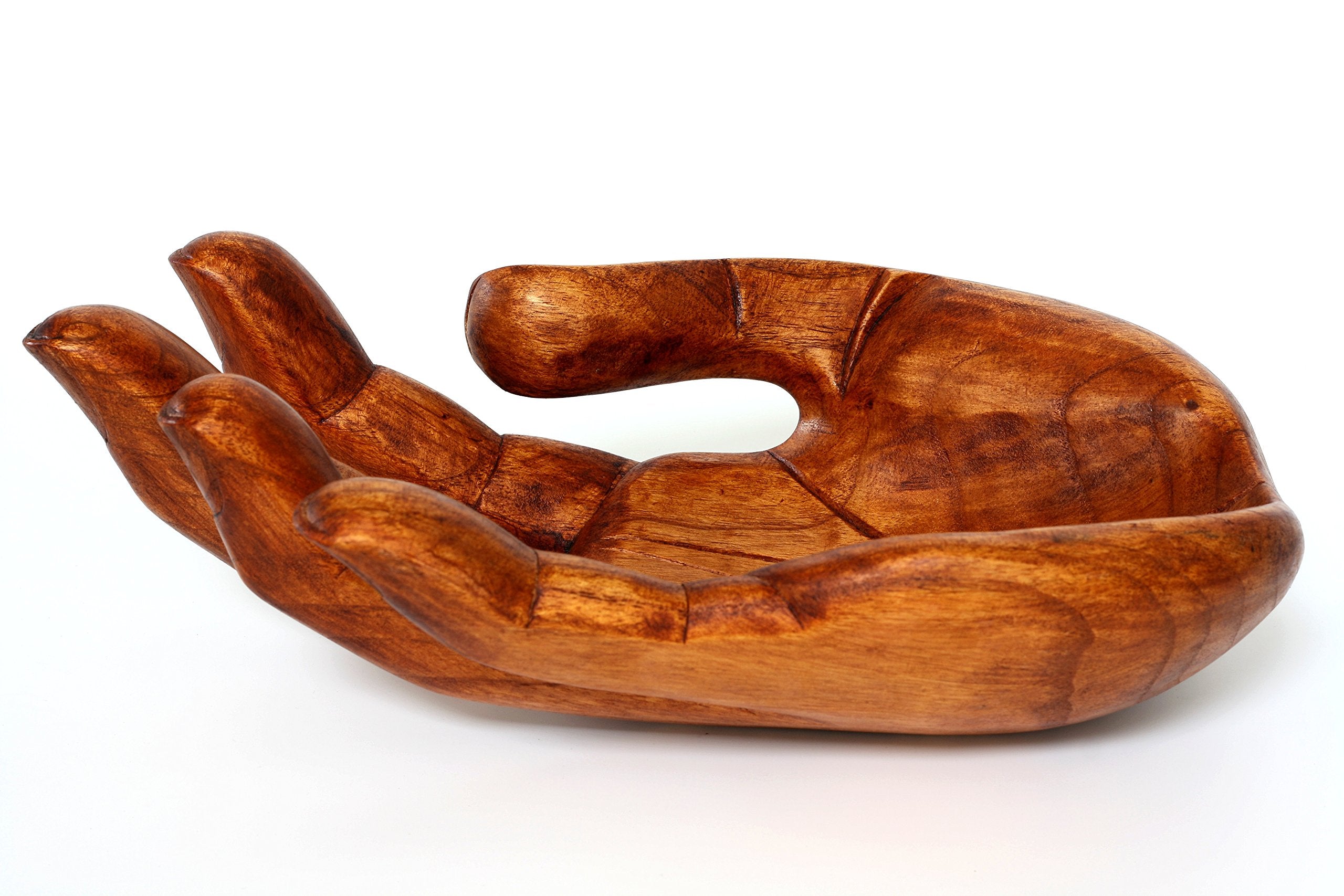 G6 Collection Wooden Handmade Hand Palm Fruit Decorative Bowl Centerpiece Hand Carved Art Home Decor Gift Decoration Artwork Han