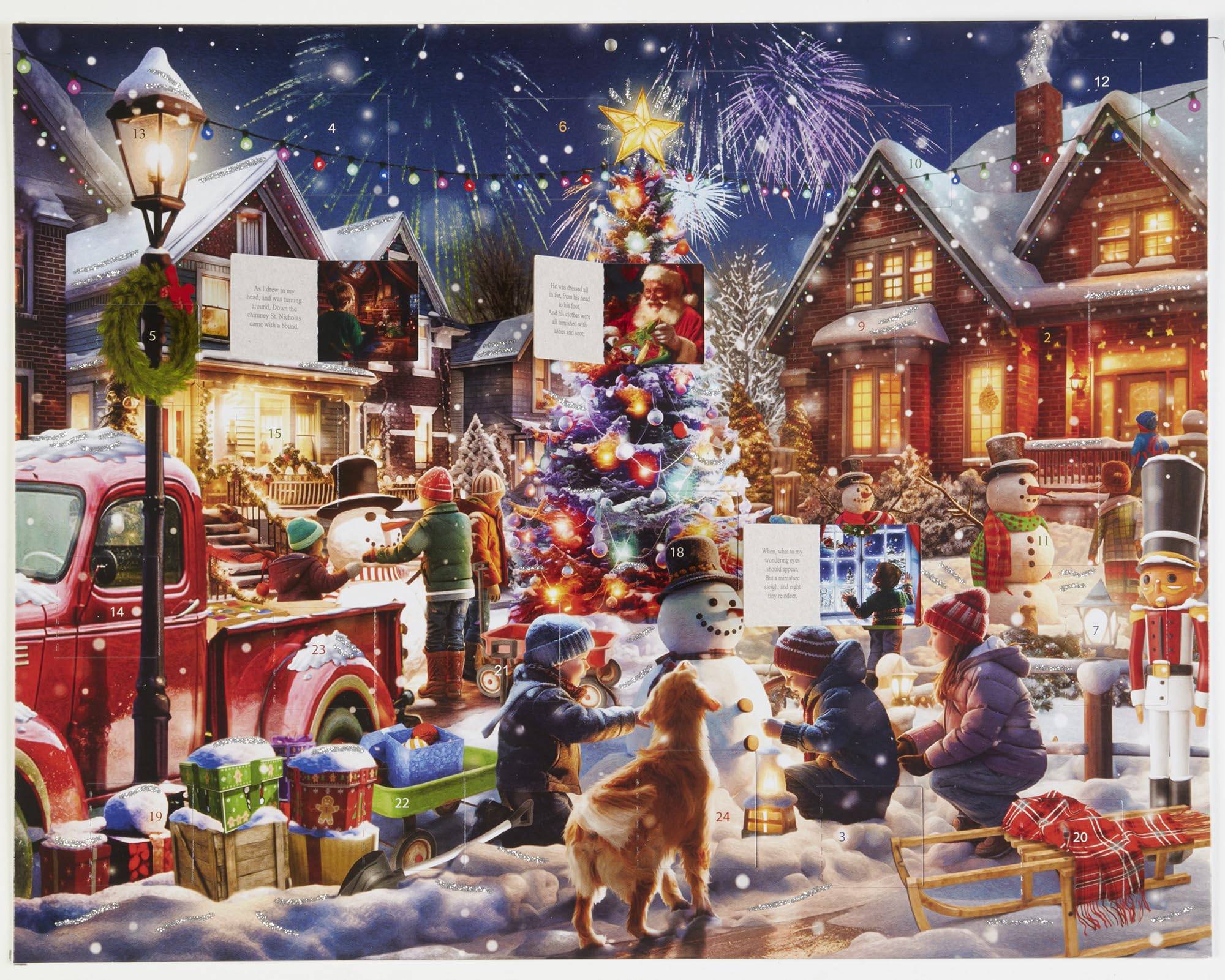 Snowman Contest Advent Calendar (Christmas Countdown Calendar) with Twas the Night Before Christmas Poem by Vermont Christmas Co