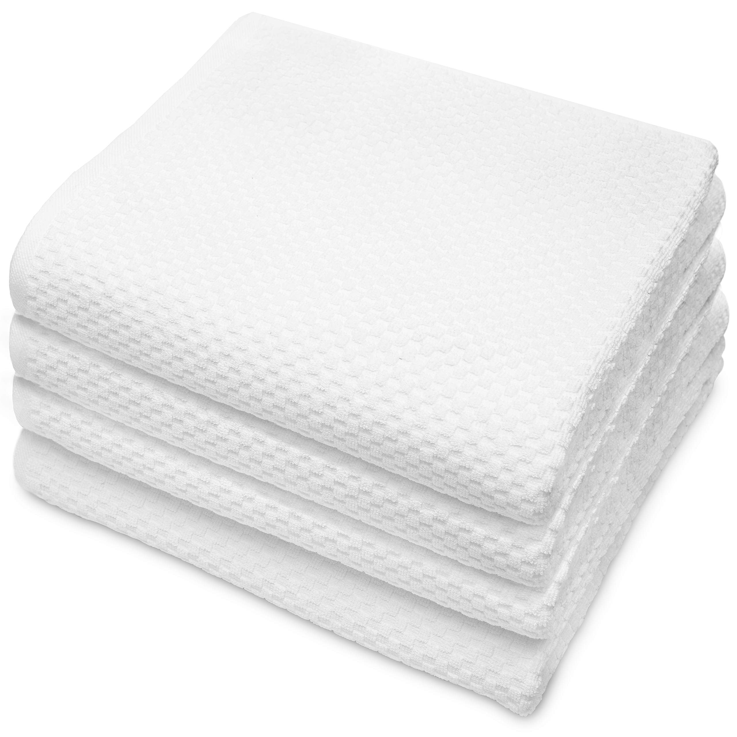 Cotton Craft Waffle Bath Towel - Set Of 4 Luxury Euro Spa Waffle Weave Towels - 100% Ringspun Cotton Bath Towel - Absorbent Quic