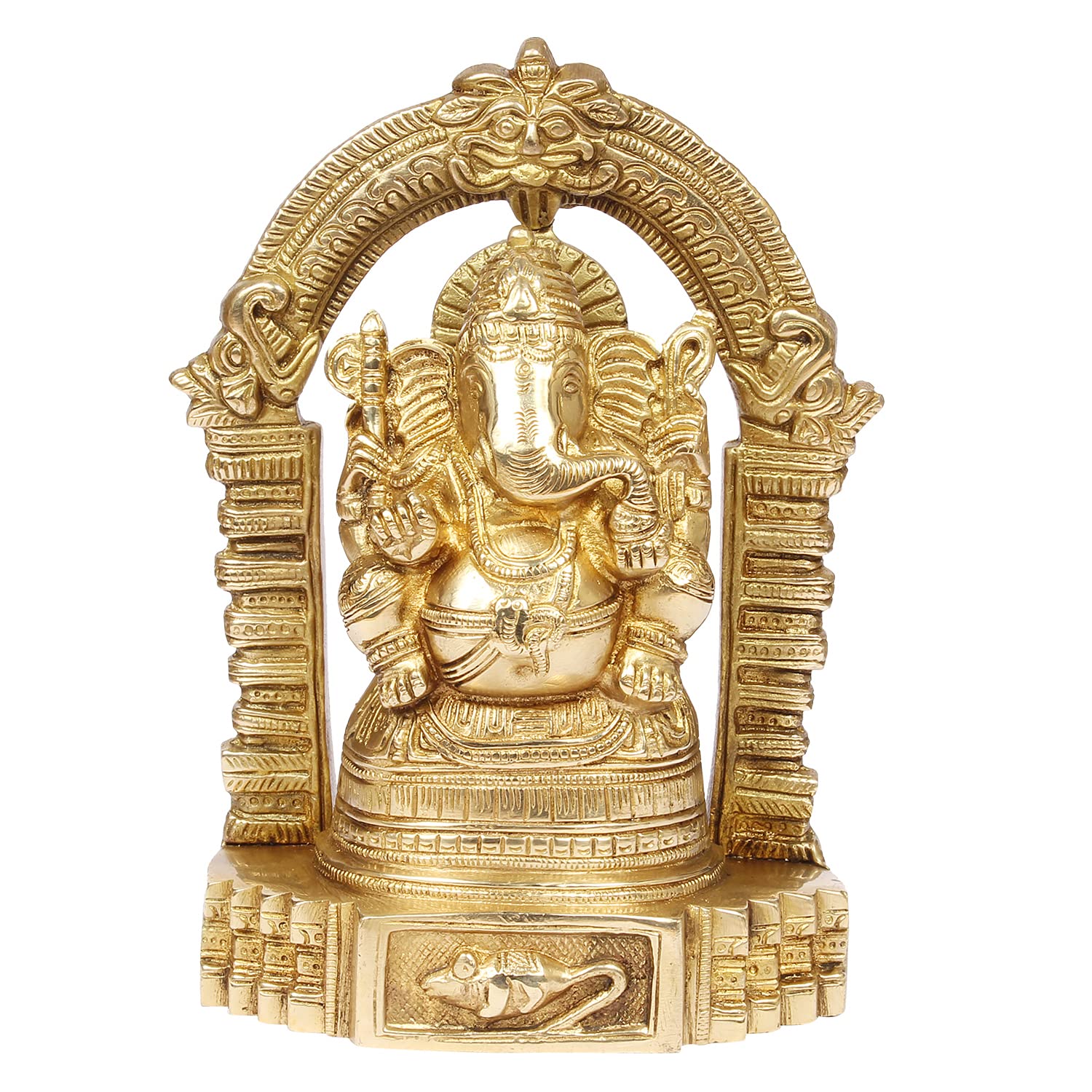 Artvarko Brass Ganesha Idol Ganesh Bhagwan Sitting On Singhasana Large Statue God Ganpati Murti For Home Pooja Entrance Dcor 8 I