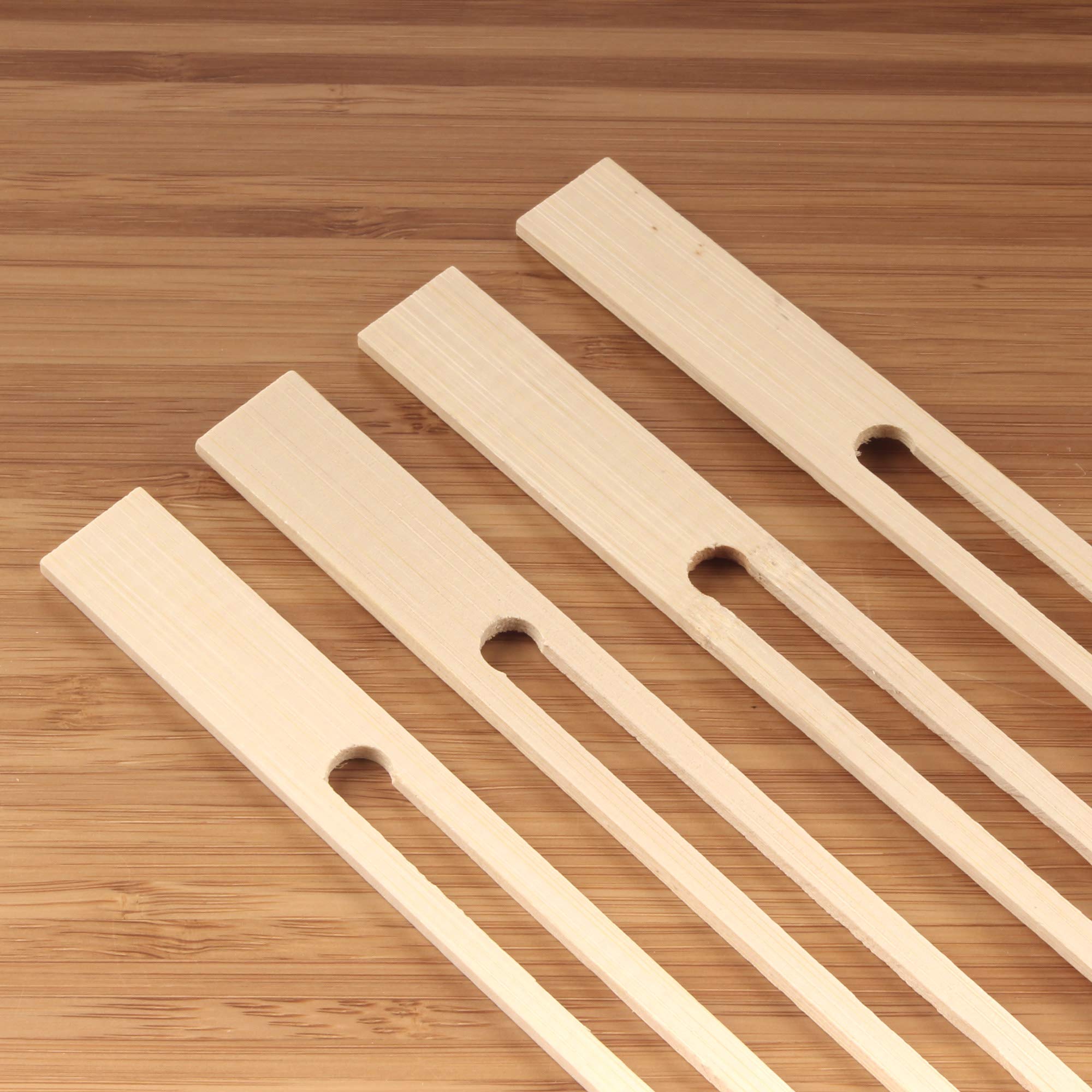Bamboomn 18Mm Wide Bamboo Double Prong Fondue Sticks Barbecue Grilling Kabob Skewers, 11.8'' Long, 100 Pieces