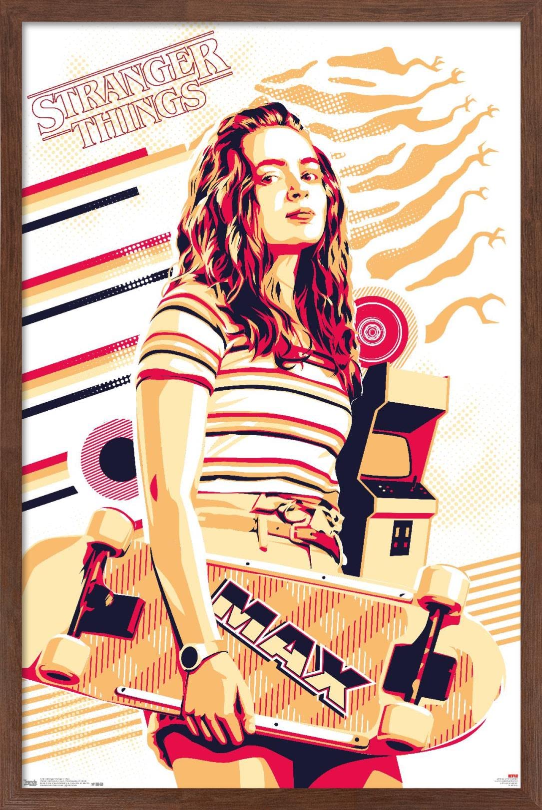 Trends International Netflix Stranger Things: Season 3 - Max Wall Poster, 22.375'' X 34'', Mahogany Framed Version
