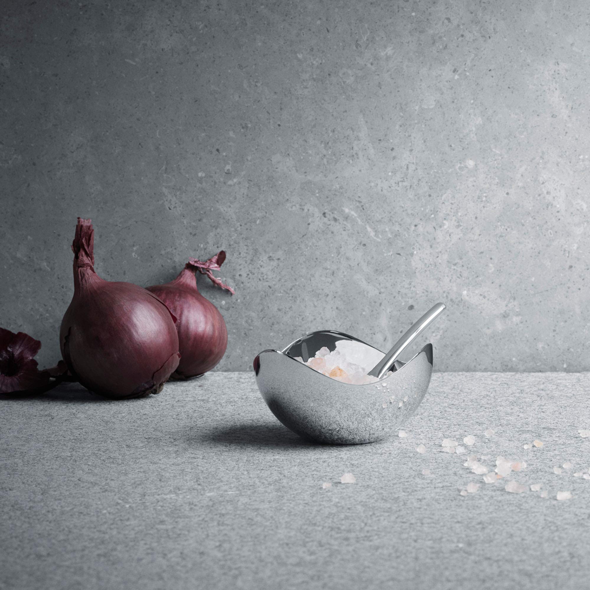 Georg Jensen Bloom Salt Cellar With Spoon