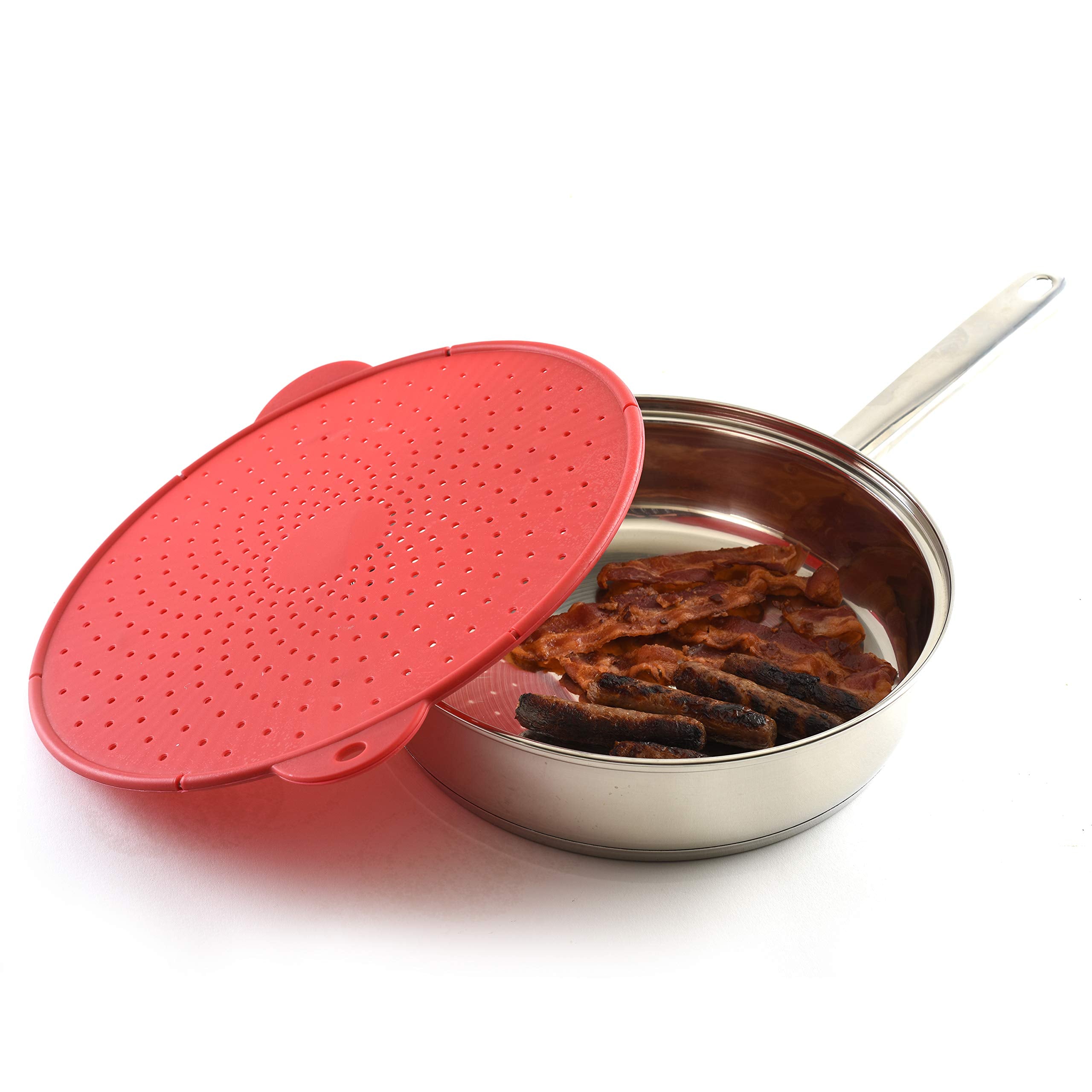 Norpro 12.5 Inch Silicone Splatter Screen, 12-1/2-Inch, Red