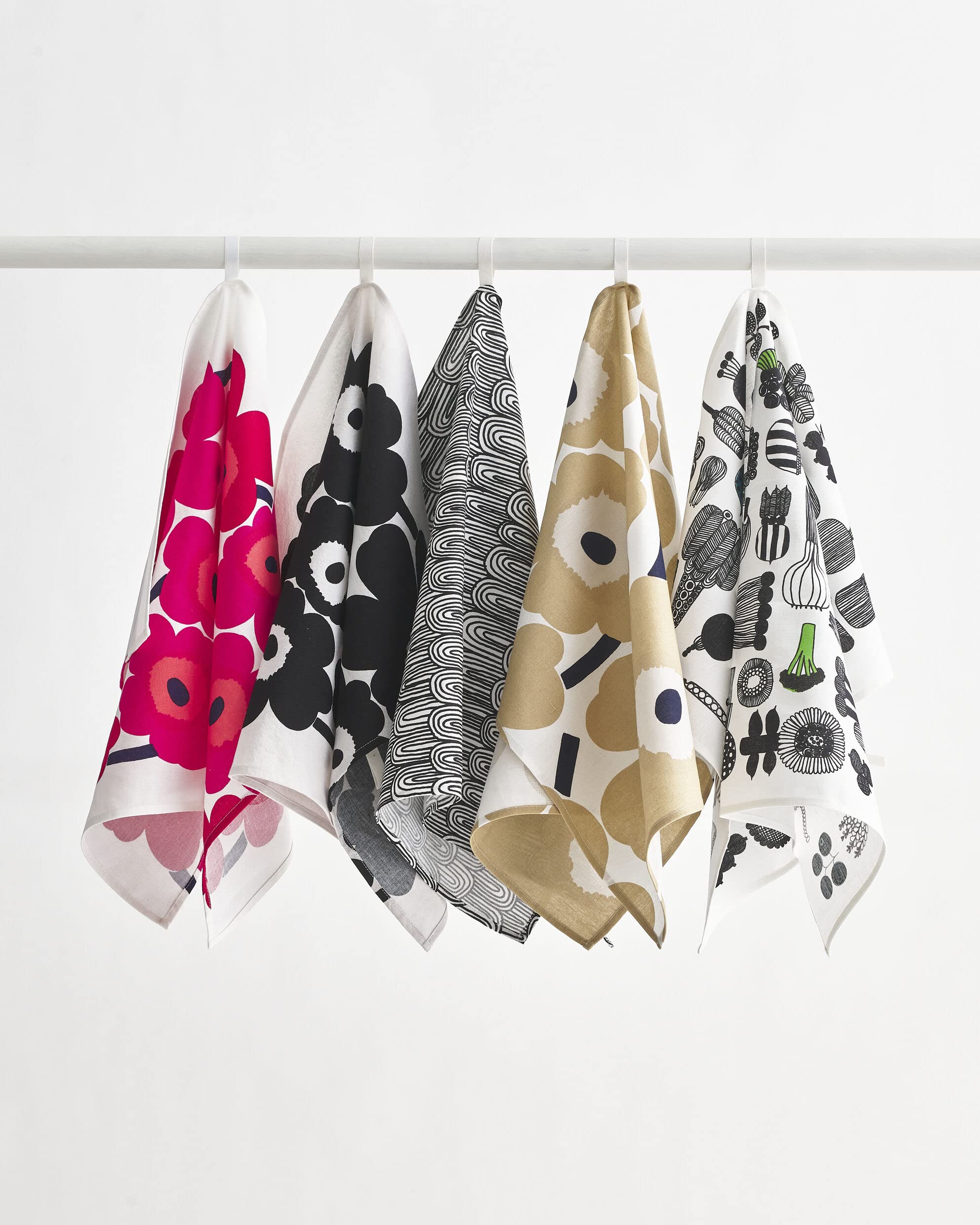 Marimekko Unikko Cotton Linen Kitchen Towel Set Of 2 - Refine Your Kitchen D  Cor With Our Floral Patterned Towels - Stylish And