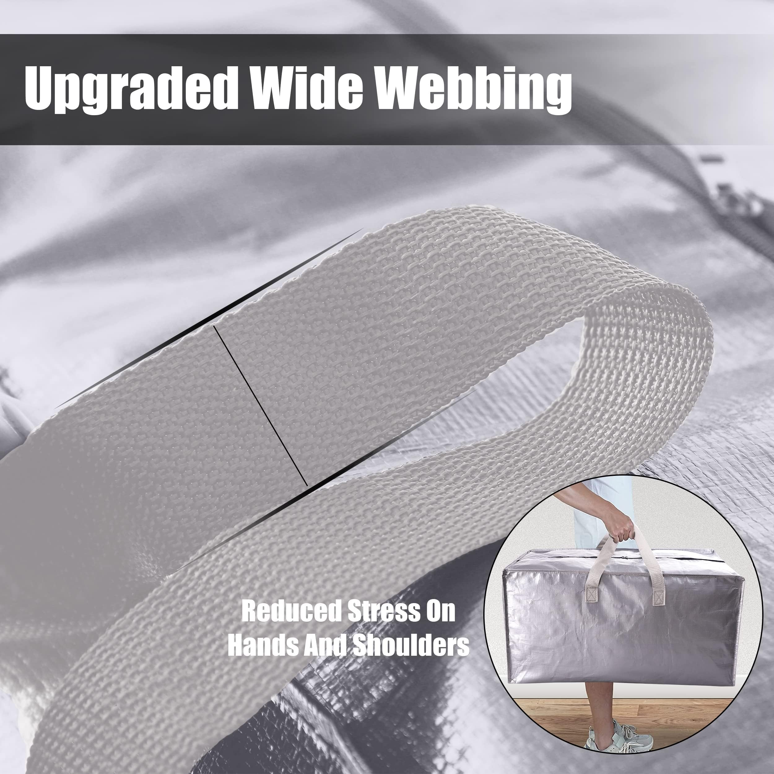 Cosy Family 12 Pack Heavy Duty Moving Bags With Backpack Straps - Strong Handles & Zippers, Storage Totes For Space Saving, Fold