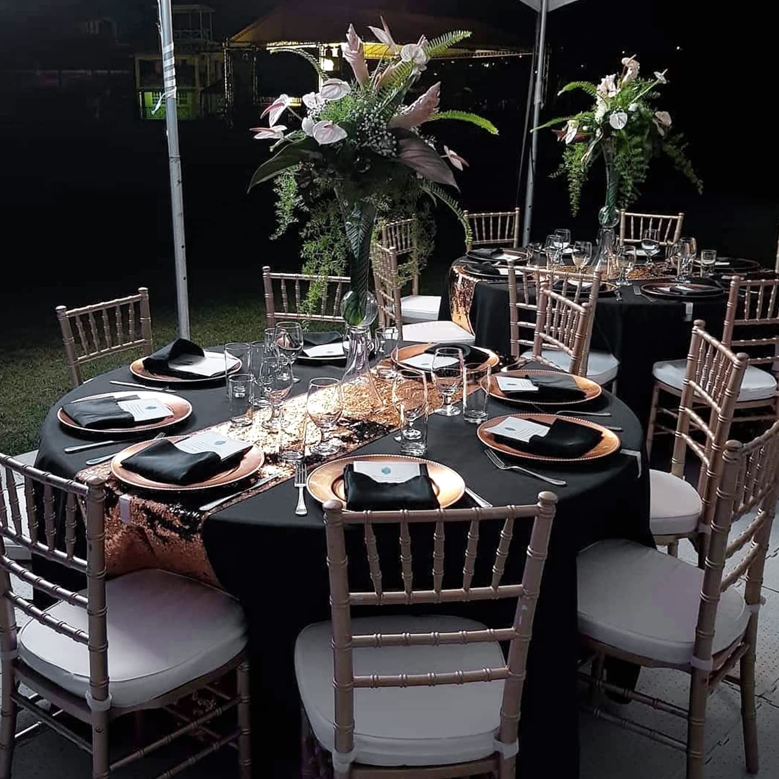 Ymhpride 6 Pack Round Tablecloth 90 Inch Black Table Cloths Polyester Round Table Cloth,Black Tableclothes Round Washable Fabric