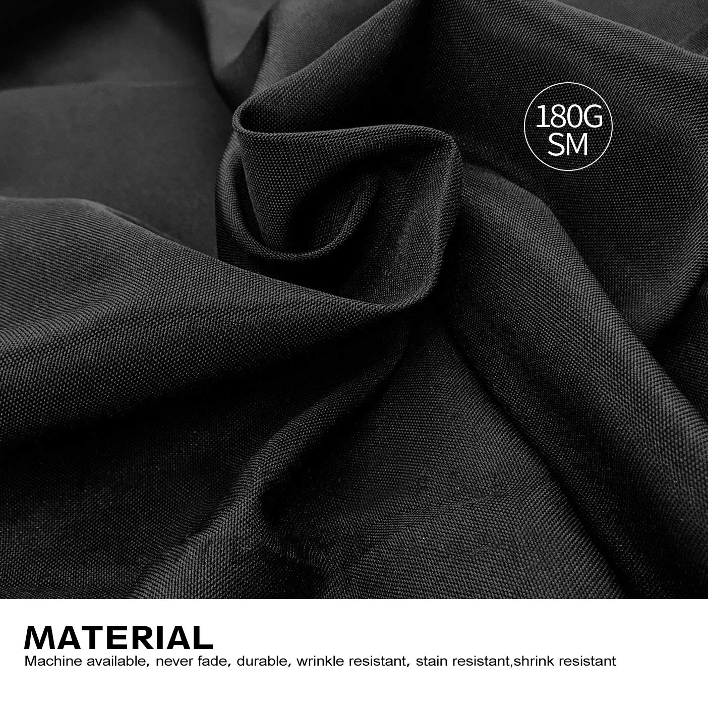 Surmente Black Tablecloth 90 X 132-Inch Rectangular Polyester Table Cloth For Weddings, Banquets, Or Restaurants