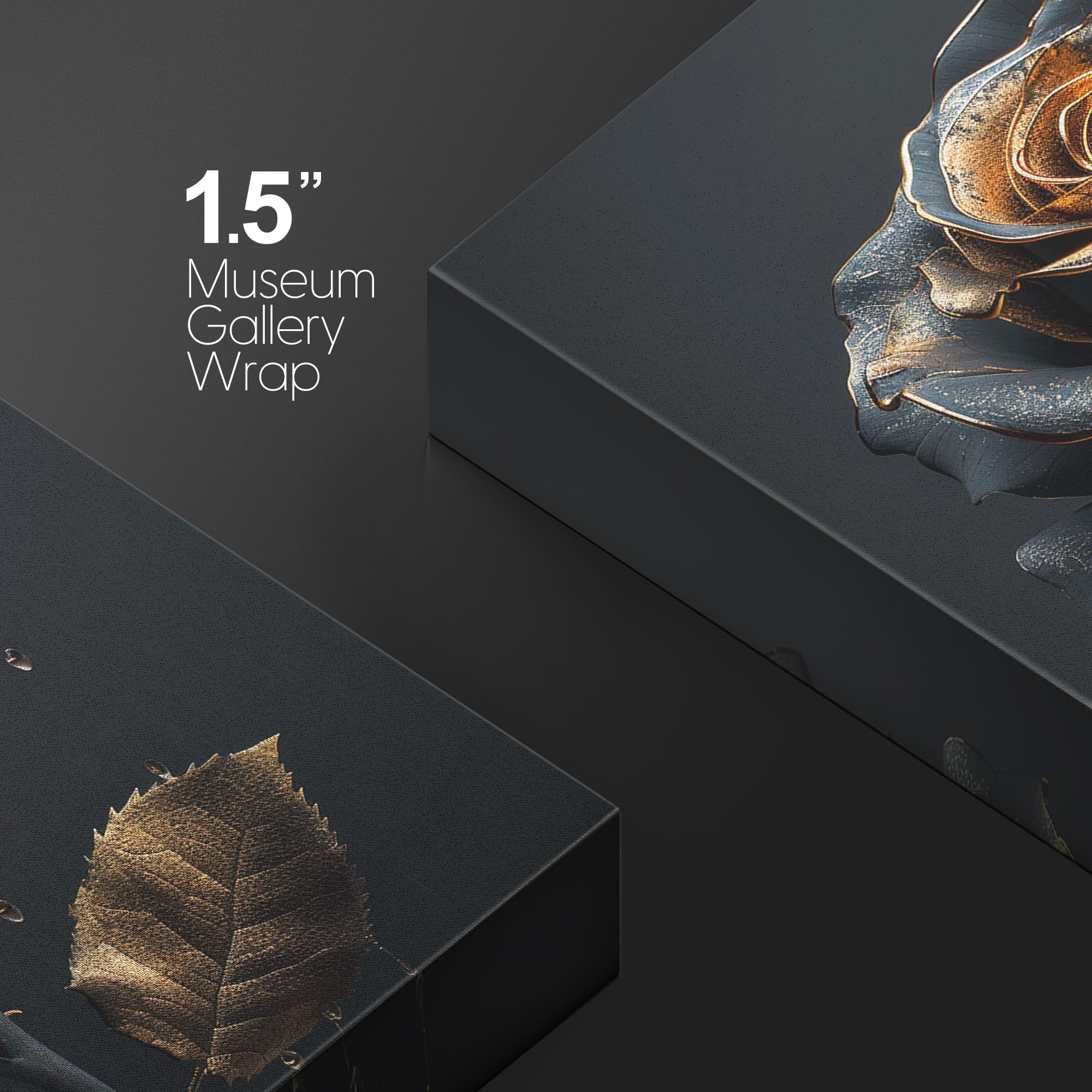Wall26 Canvas Print Wall Art Artistic Black Rose With Golden Highlights Exquisite Floral Nature Wilderness Photography Modern Ar