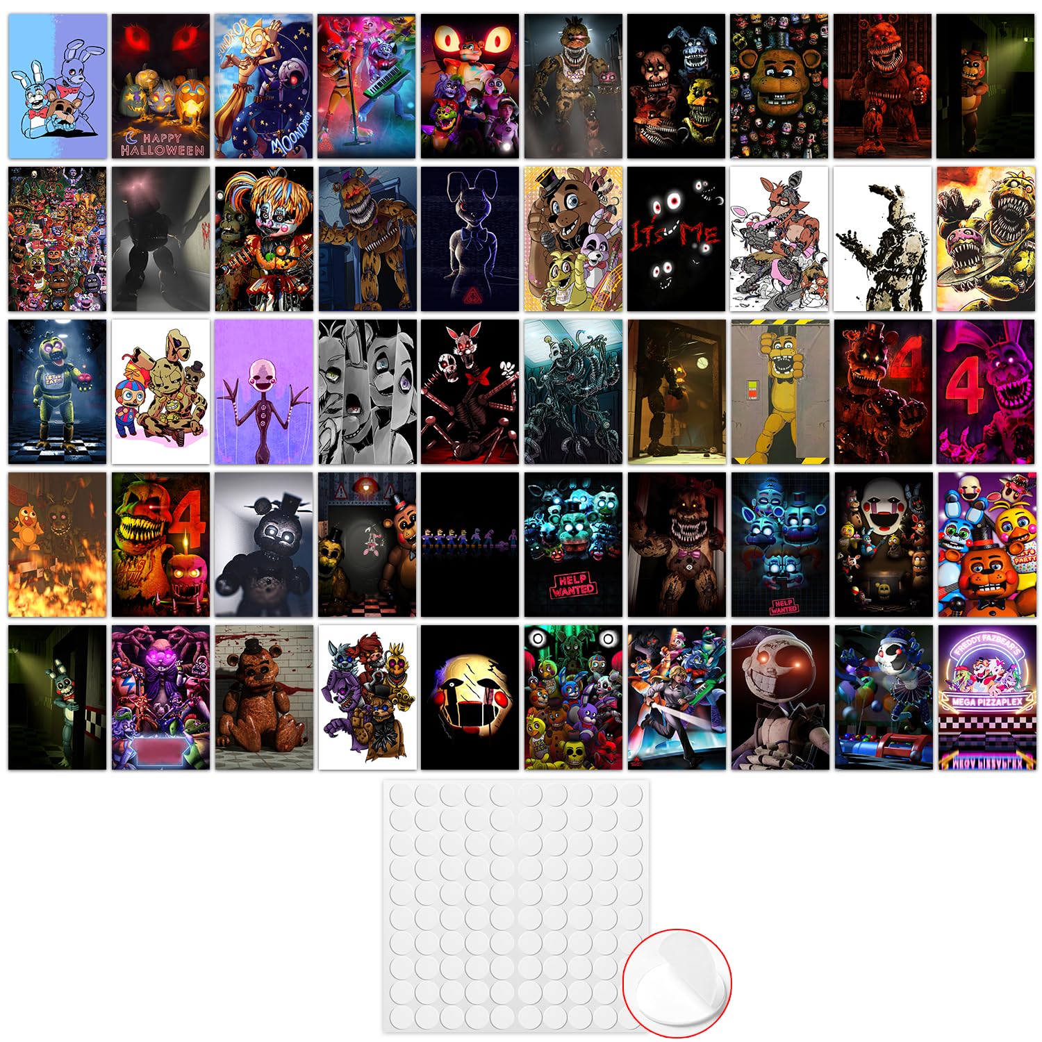Pounchi Horror Game Poster Wall Collage Set (50 Pcs 4 X 6 Inch With Glue Dots) Hd Aesthetic Posters Prints Of Video Game Artwork