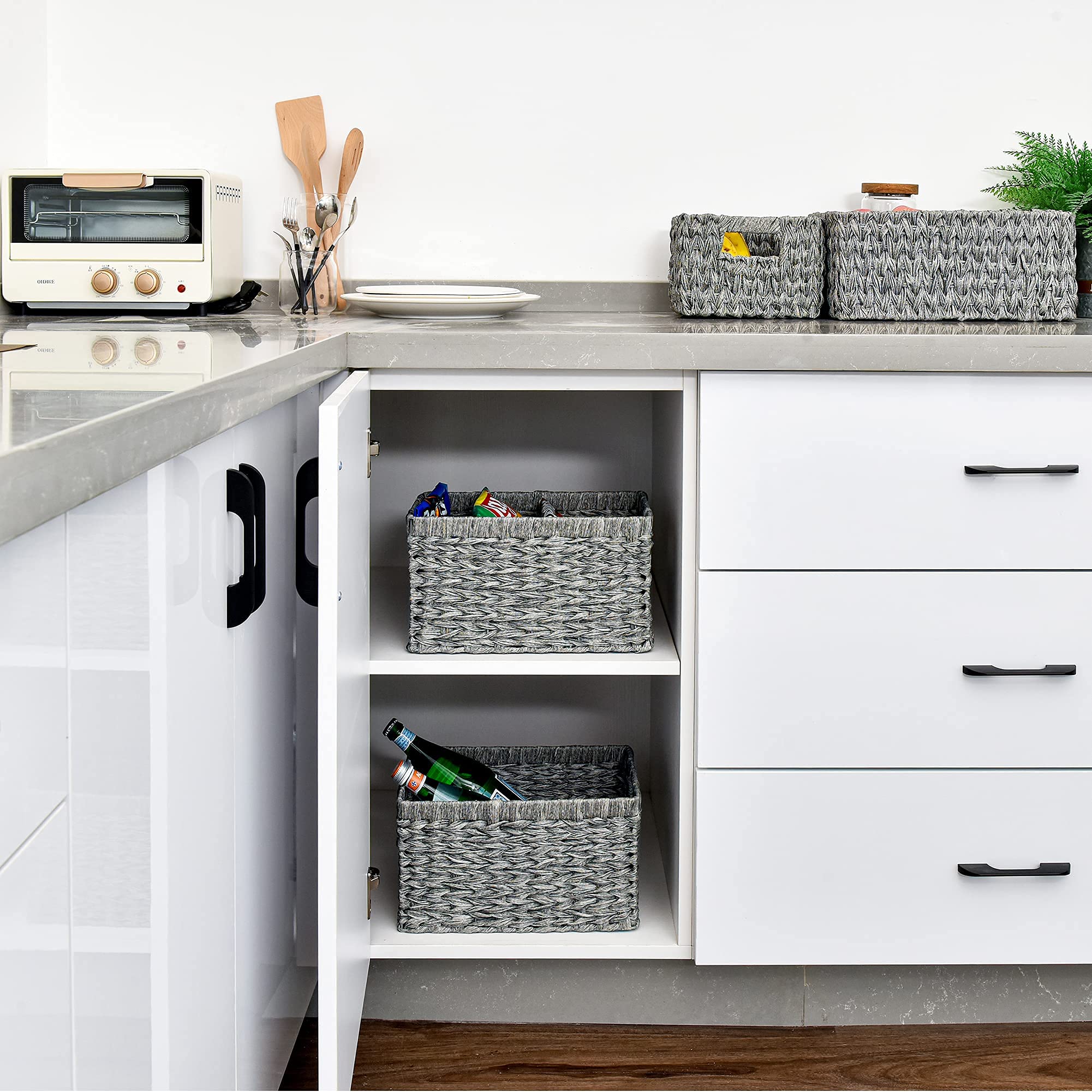 Granny Says Wicker Baskets For Storage, Woven Baskets For Organizing, Baskets For Organizing Cabinet Coffee Table, Wicker Basket