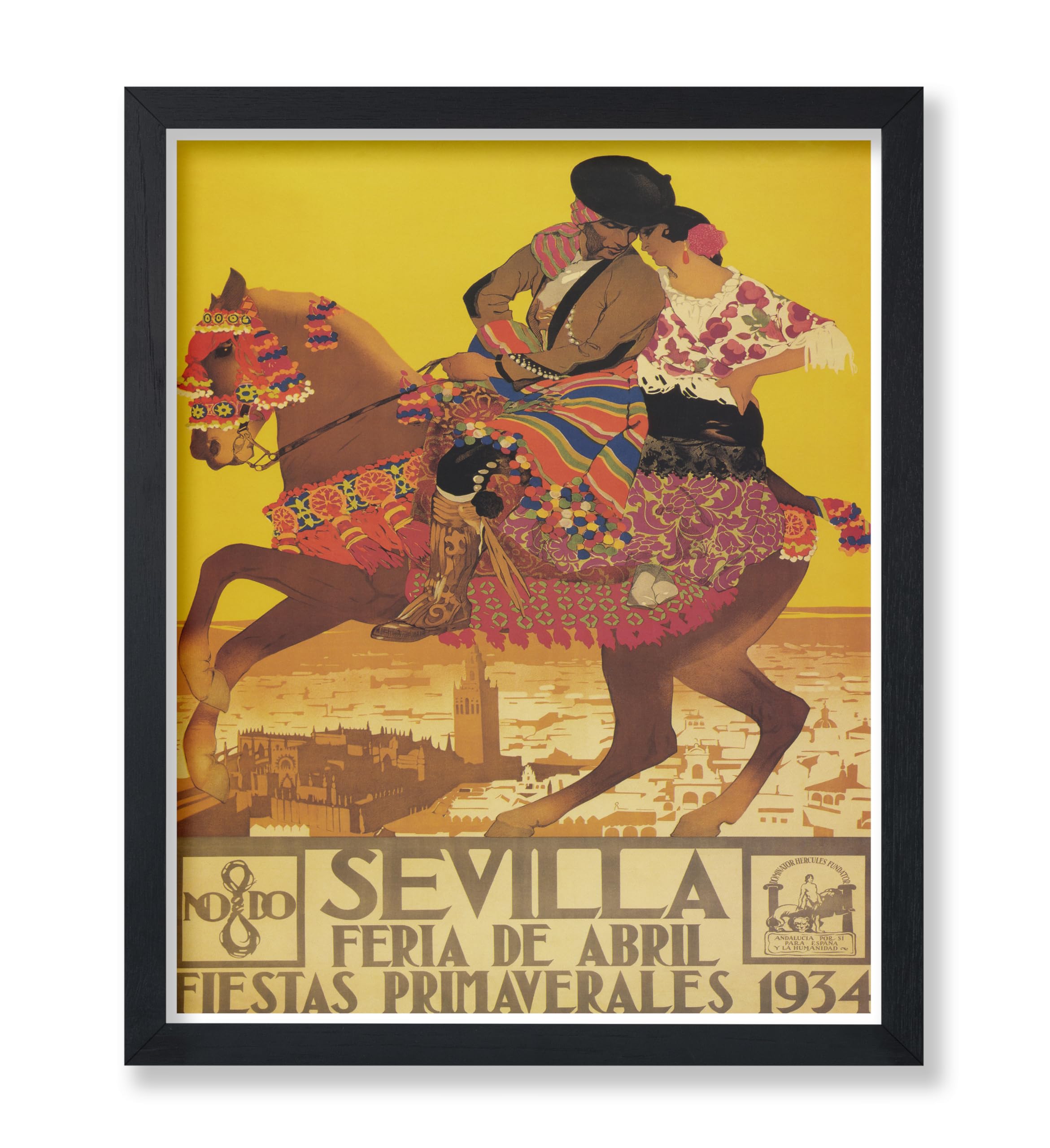 Poster Master Vintage Travel Poster - Retro Sevilla Print - Spain Art - Horse Art - Festival Art - Great Gift for Him, Her, Trav