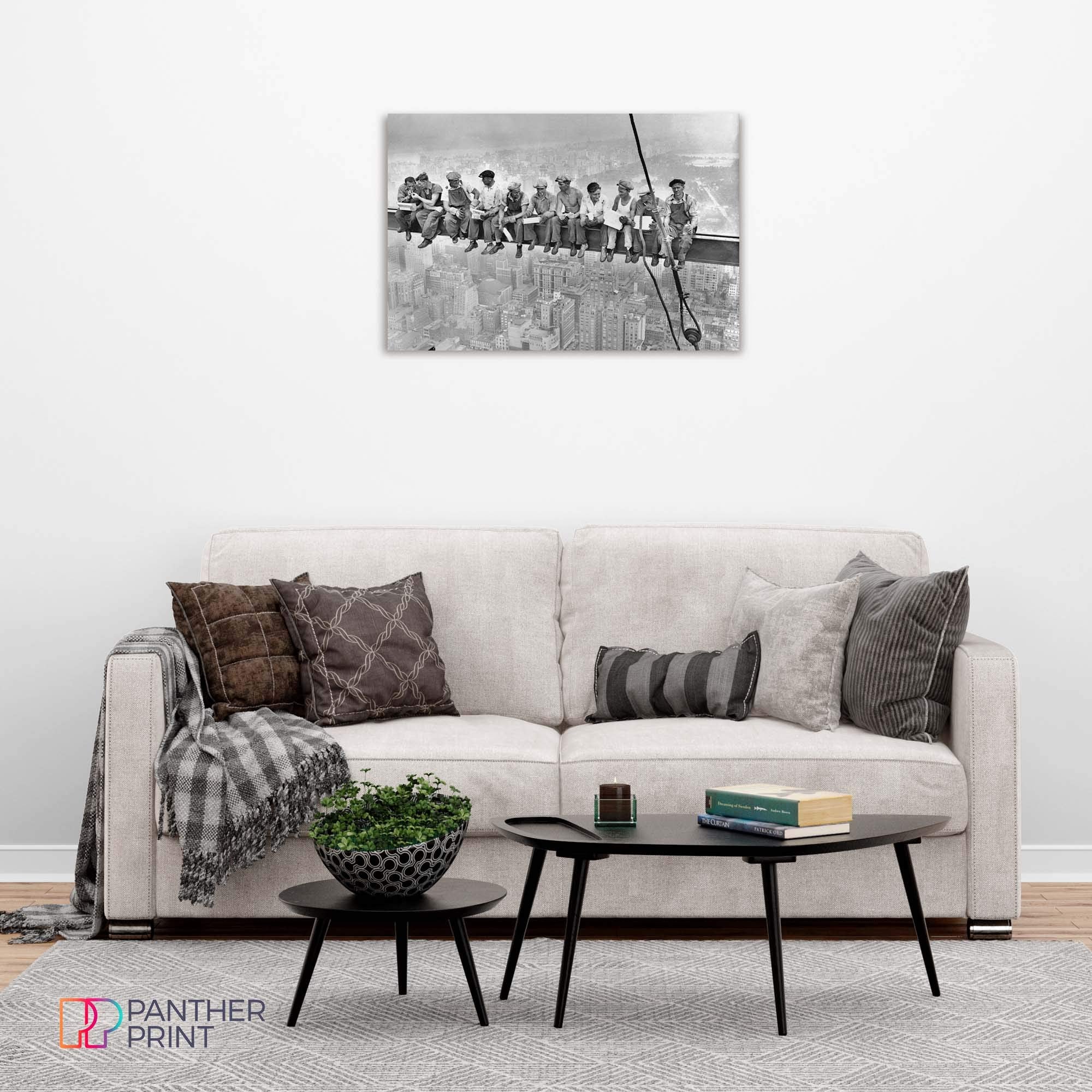 Panther Print, Large Canvas, Framed, Modern Wall Art For Bedroom And Living Room, Quality Men At Lunch Picture Prints For Walls,