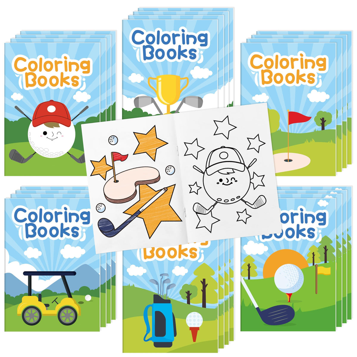 X1zuue Golf Coloring Books for Kids - 48Pcs Bulk Sports Golf Theme Min ...