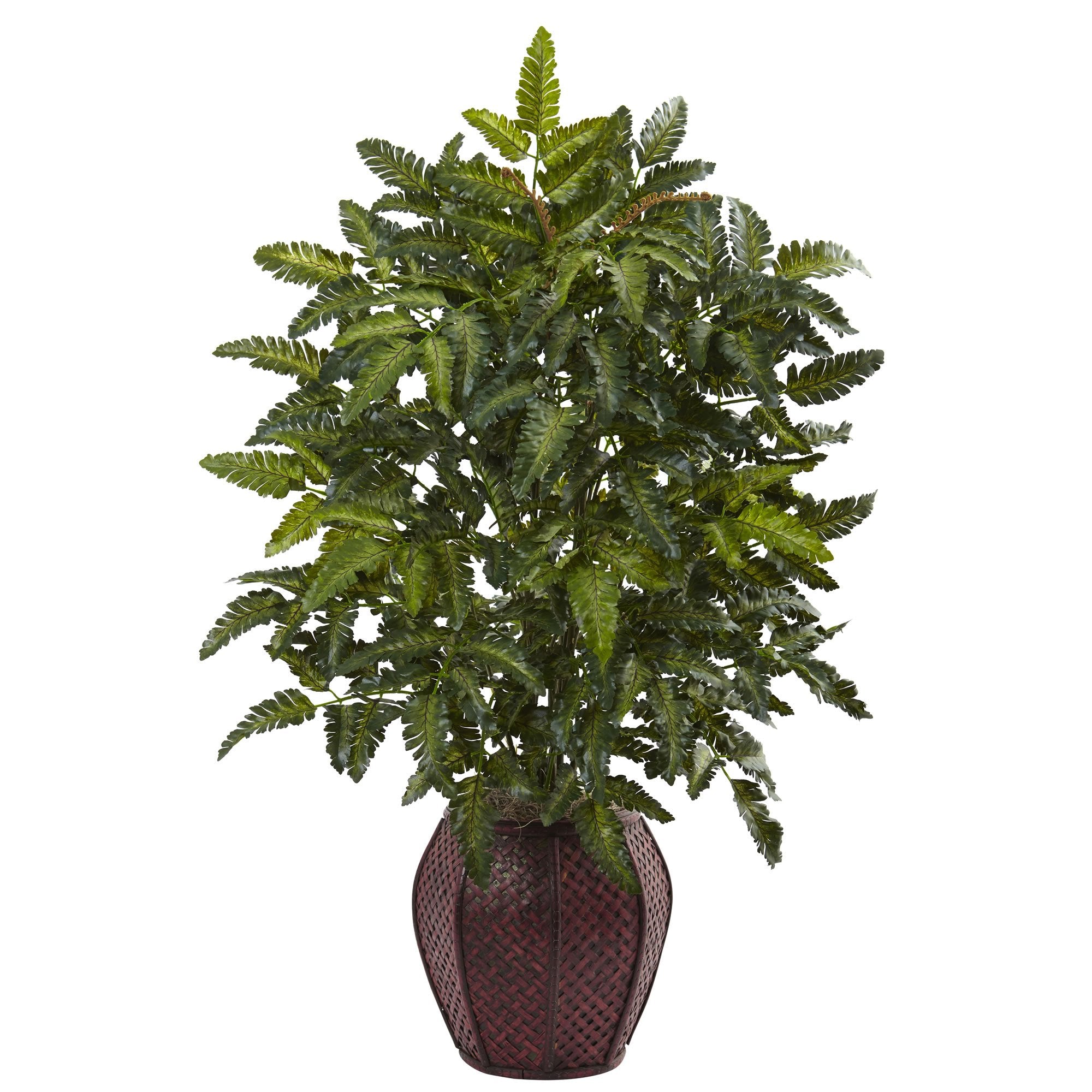 Nearly Natural 33in. Bracken Fern with Decorative Planter