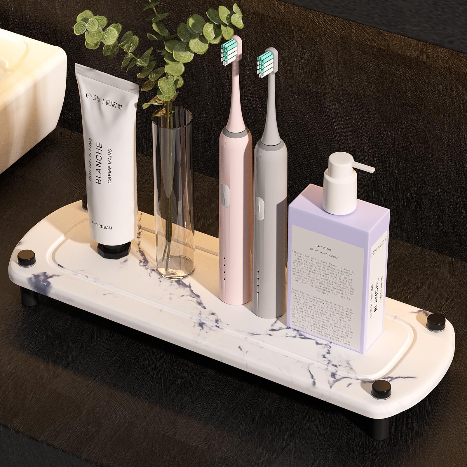 Slow Slog Sink Organizer Fast Dry, Instant Dry Sink Caddy, Bathroom Sink Organizer, Stone Sink Tray, Instant Dry Sink Organizer