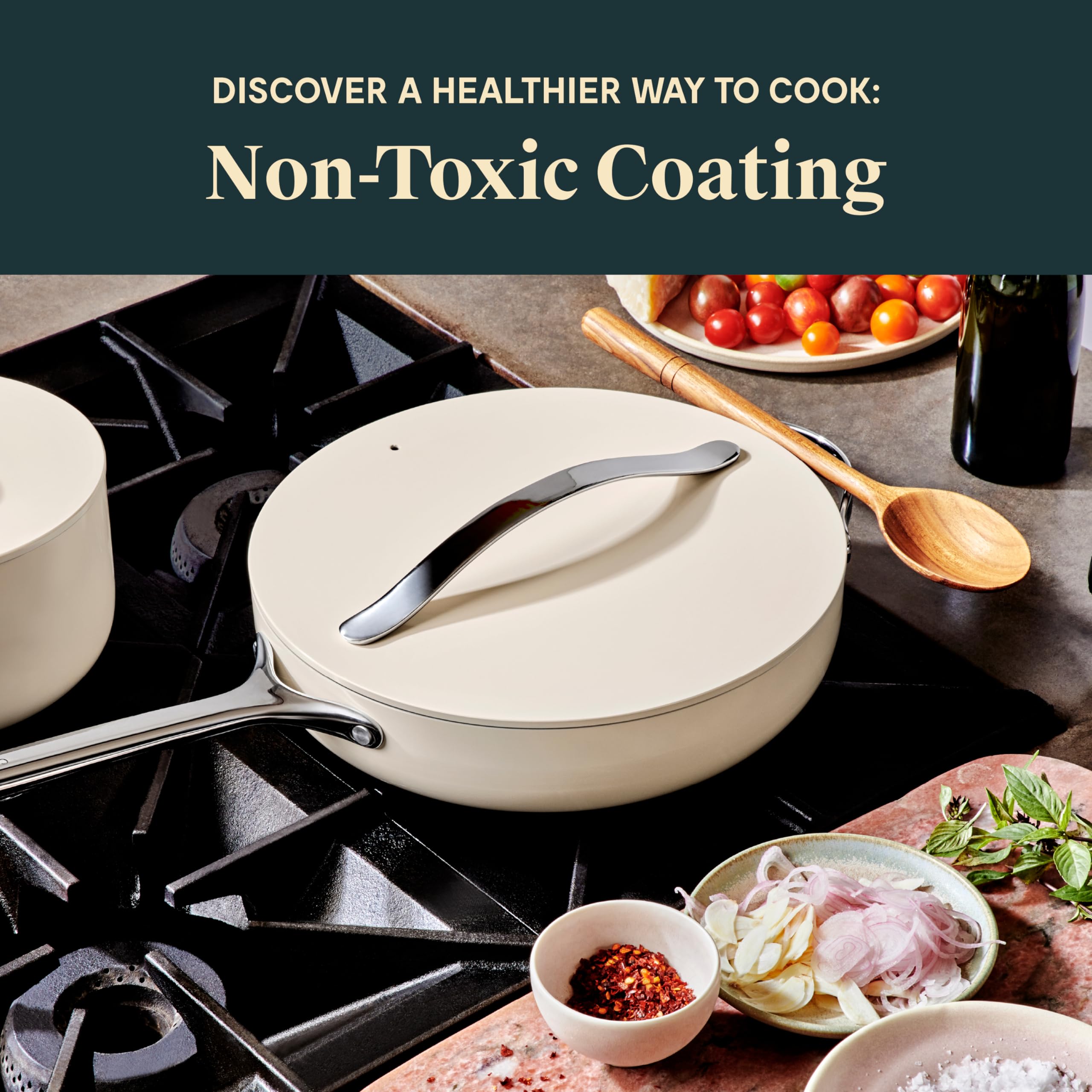 12-Piece Caraway Nonstick Ceramic Cookware Set - Navy, PTFE & PFOA Free, Oven & Stovetop Safe