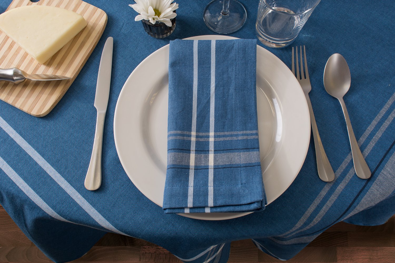 DII Blue French Chambray Tablecloth