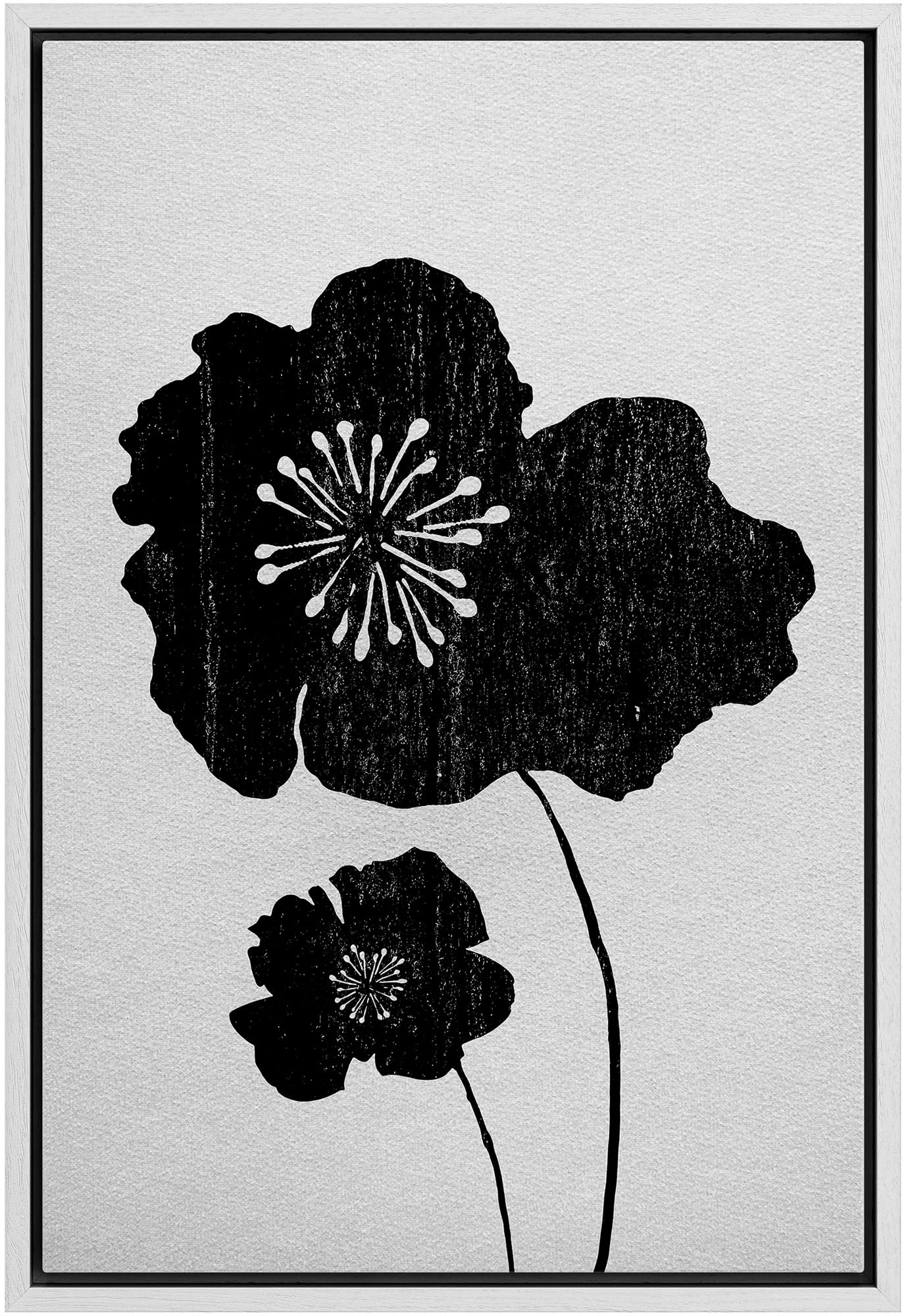 Ashbrook Framed Wall Art Print Set Black Flower Duo Silhouettes Floral Botanical Photography Modern Rustic Scenic Relax/Calm Mul