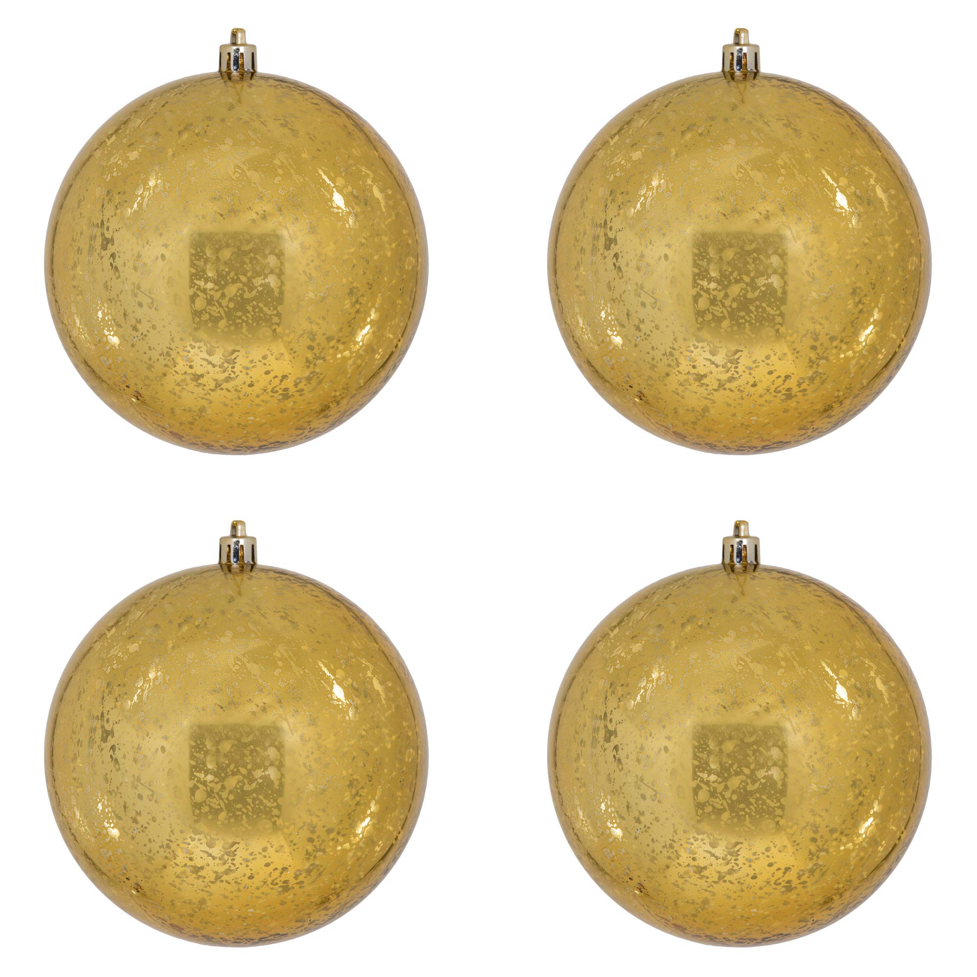 Vickerman 4.75 Christmas Ornament Ball, Honey Gold Shiny Mercury Finish, Shatterproof Plastic, Holiday Christmas Tree Decoration