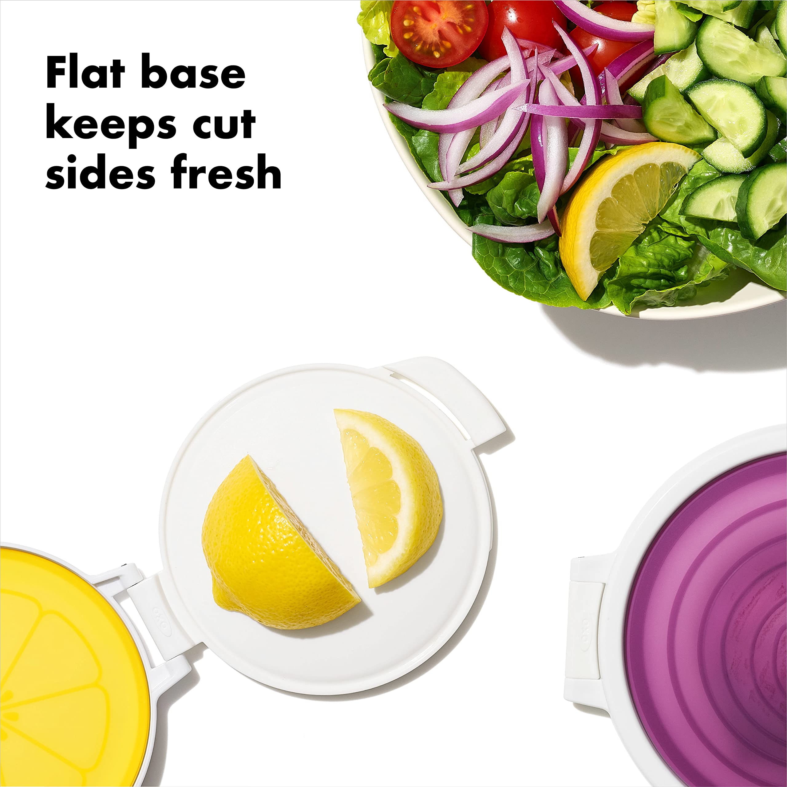 Oxo Good Grips Cut & Keep Reusable Silicone Produce Saver Set - Onion And Lemon