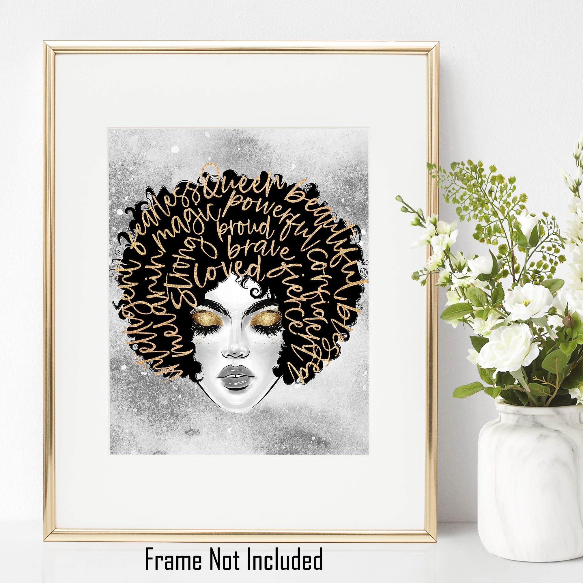 Brooke & Vine African American Black Woman Wall Decor Art Prints (Unframed 8 X 10) Gift For Women Teen Girl Room Inspirational P