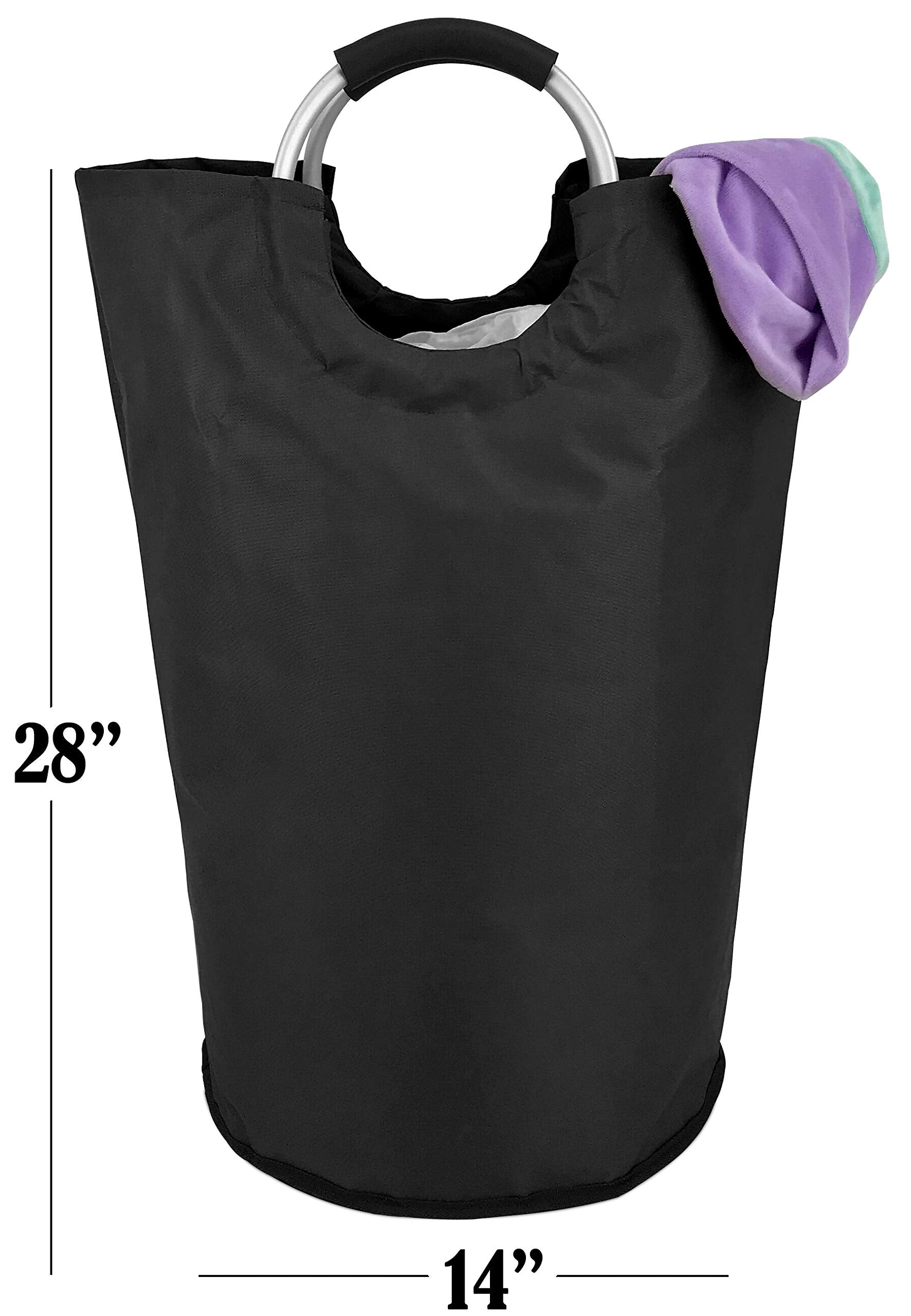 Handy Laundry Bag With Handles - 60L - Collapsible Fabric Laundy Hamper Bag - Laundry Basket For Dorm - Waterproof - Foldable -