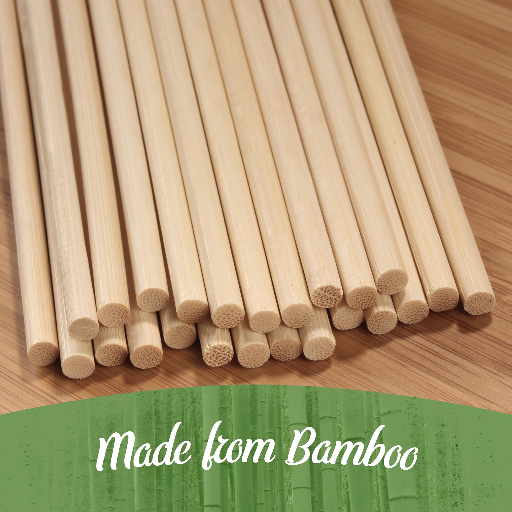 Bamboomn - 5Mm Semi-Point Multipurpose Tornado Potato Bamboo Skewers - 15'' (38Cm) - 1,000 Pieces