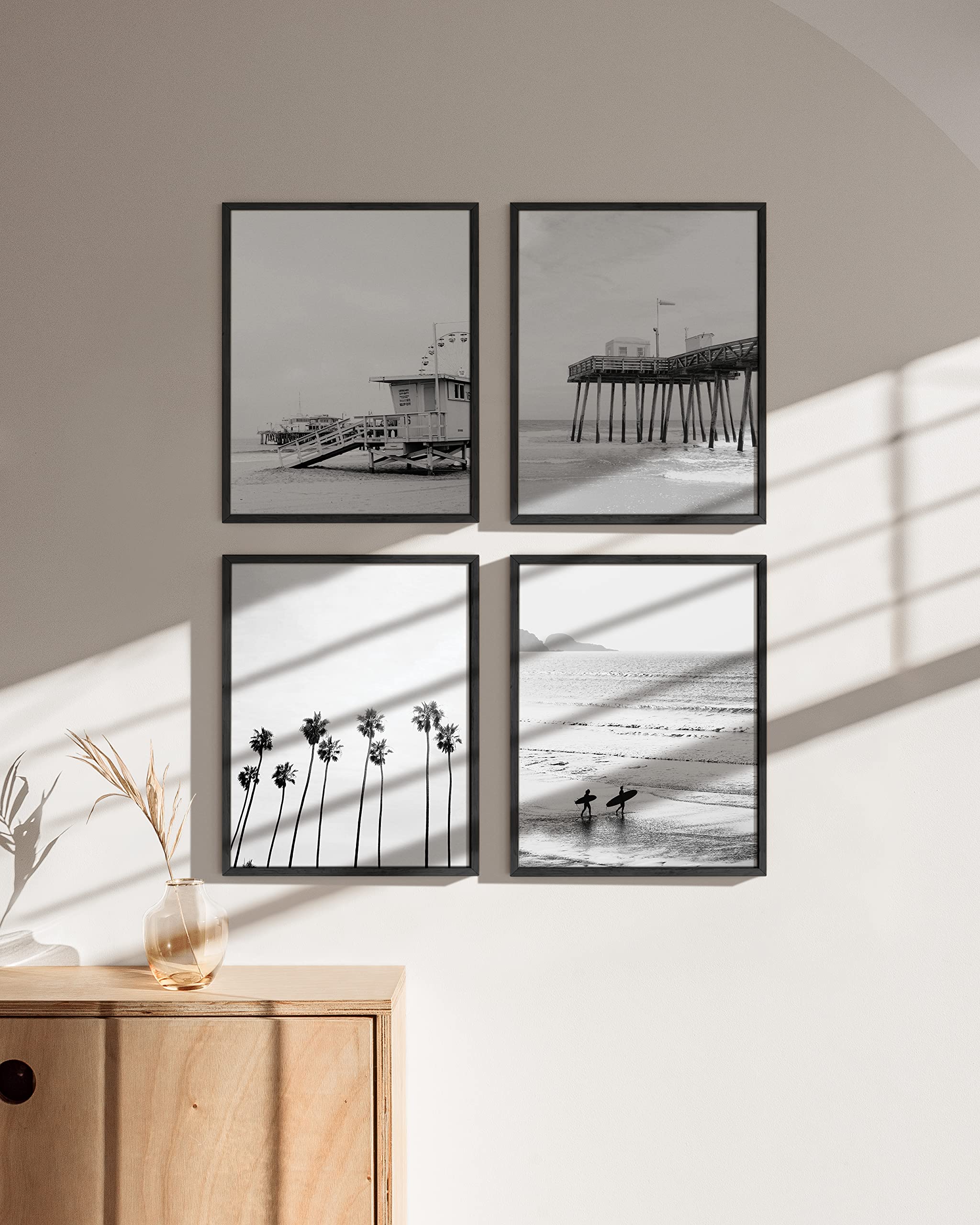 HAUS AND HUES Black and White Wall Art Beach Posters Wall Decor  Coastal Grandmother Decor  Ocean Posters  Beach Art  8x10 UNFRAMED