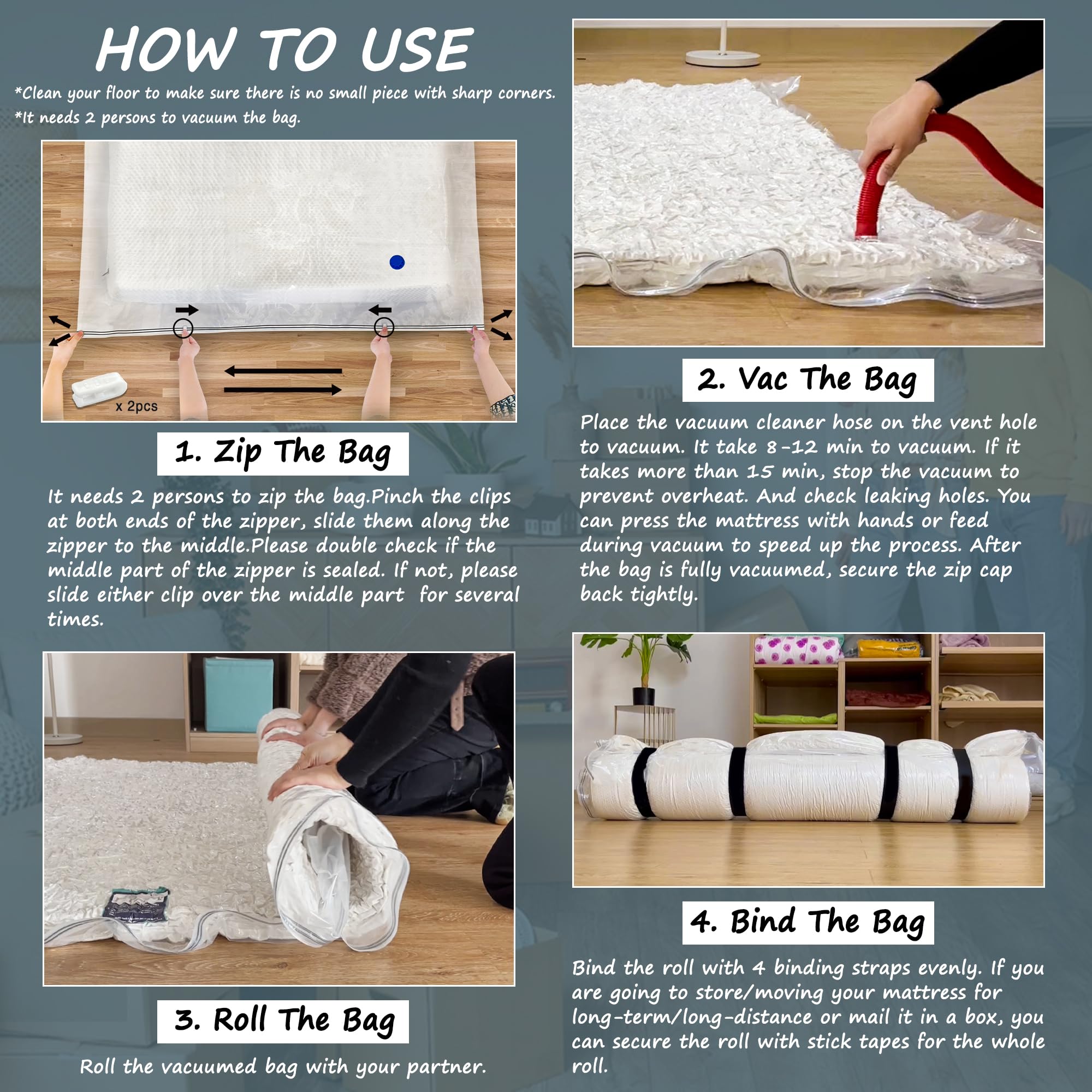 Meersburg Vacuum Storage Bag For Mattress - Vacuum Seal Bag For Memory Foam And Latex - Easy Moving, Shipping And Storage (Twin/