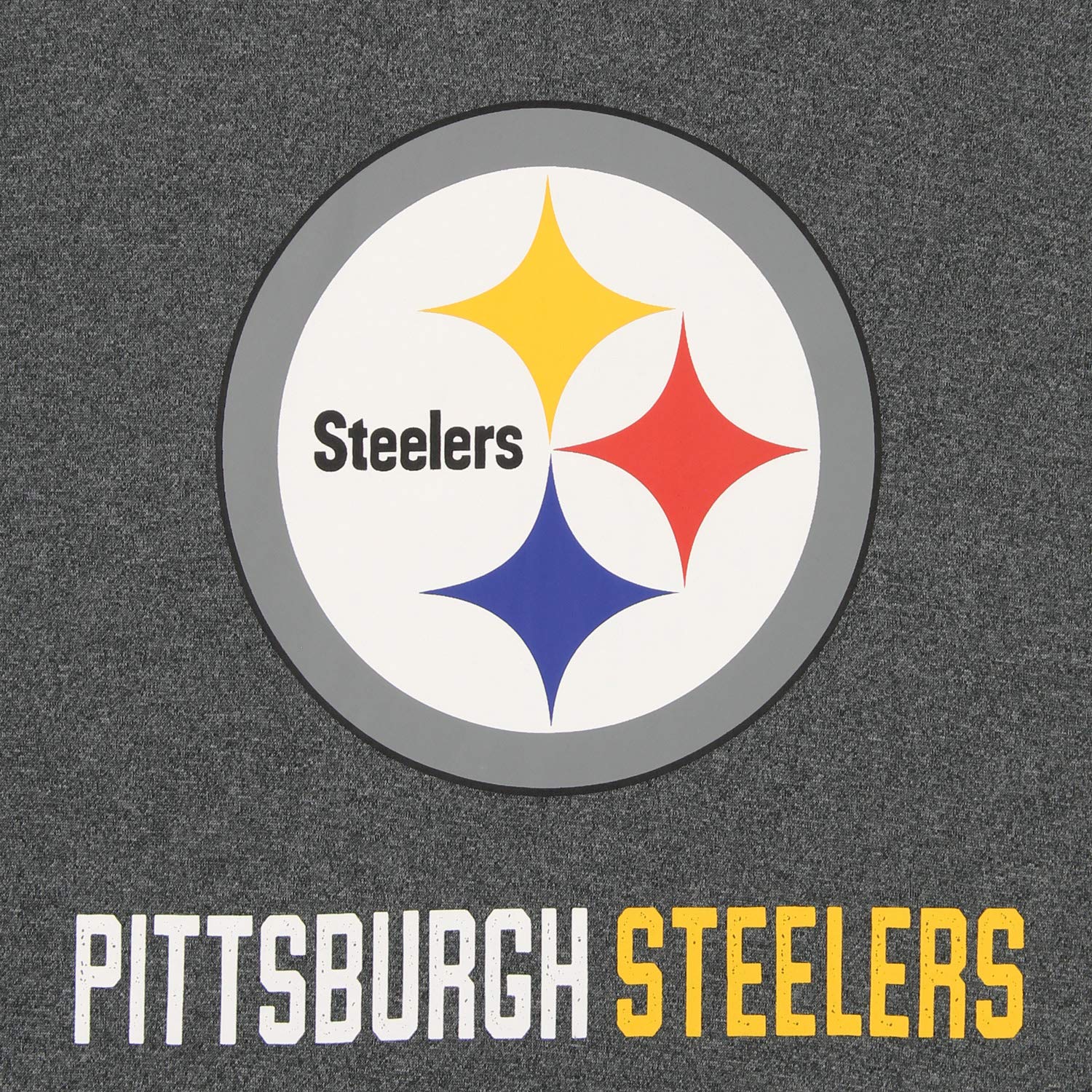 Zubaz Nfl Mens Heather Grey Fleece Hoodie With Static Colored Hood, Pro Football Hoodie, Pittsburgh Steelers, Small