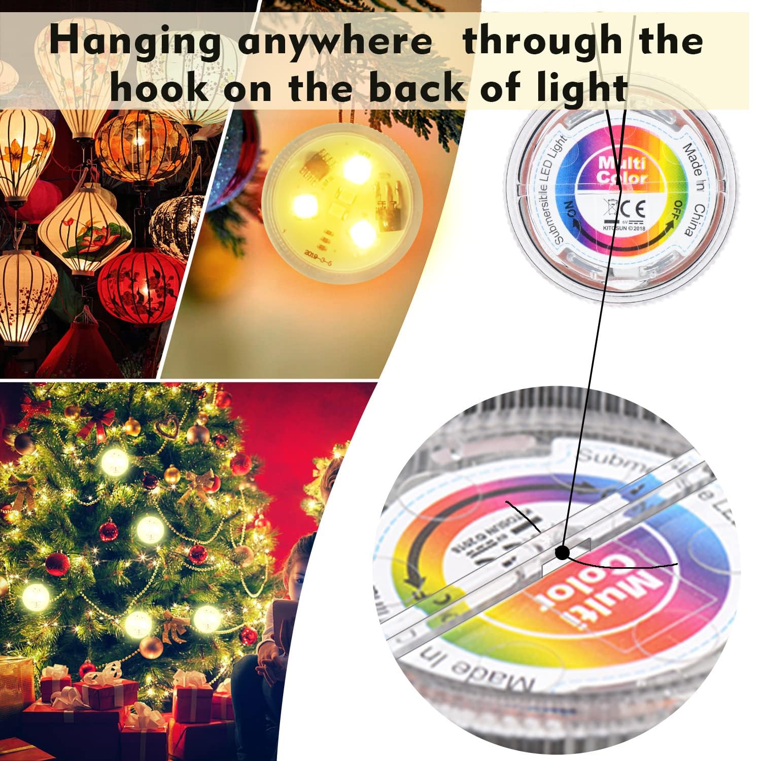 LUXJET Mini LED Tea Lights with Remote - Small Submersible LED Lights Battery Powered - Color Changing Tea Lights for Christmas,