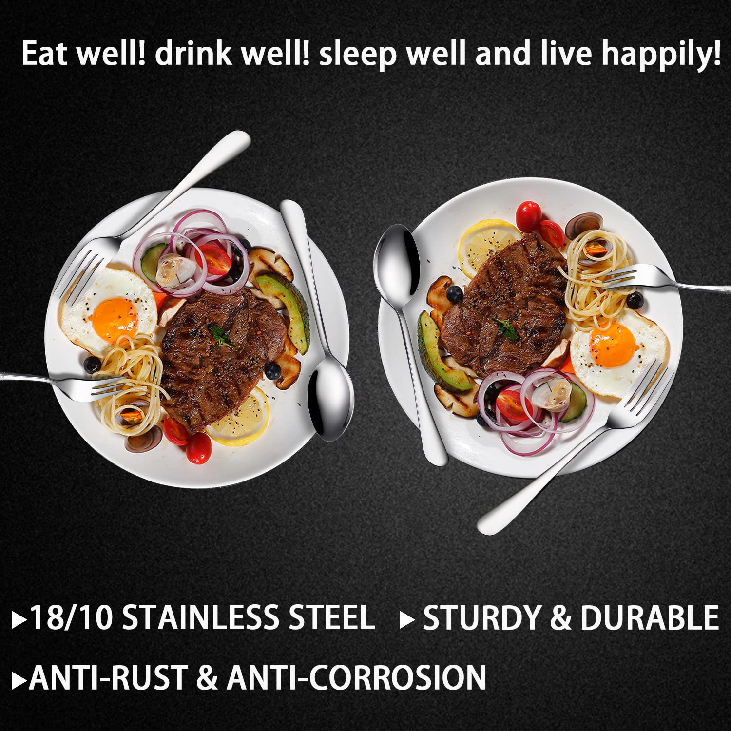 Forks, Dinner Forks, Set Of 5 Top Food Grade Stainless Steel Silverware Forks, Table Forks, Flatware Forks,8 Inches, Mirror Fini