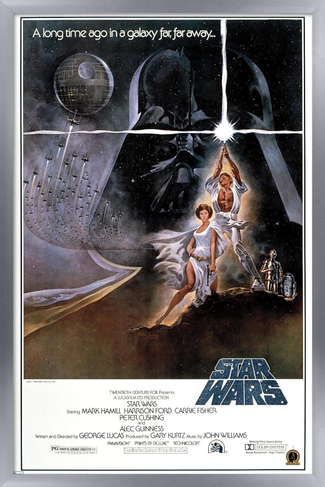 Trends International 24X36 Star Wars: A New Hope - Original One Sheet Wall Poster, 24'' X 36'', Silver Framed Version