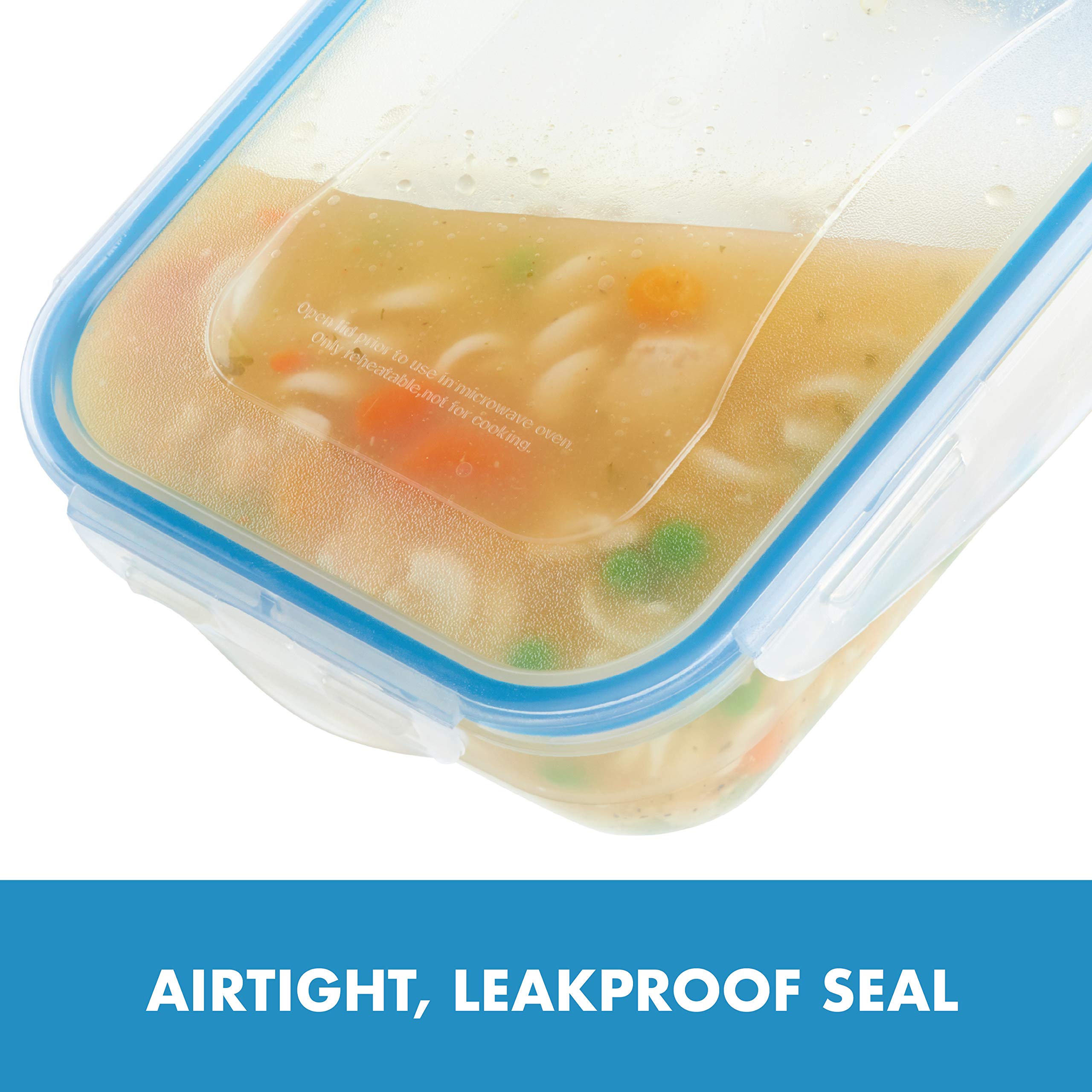 Lock & Lock Easy Essentials Color Mates Food Storage Lids/Airtight Containers, Bpa Free, 18 Piece, Clear