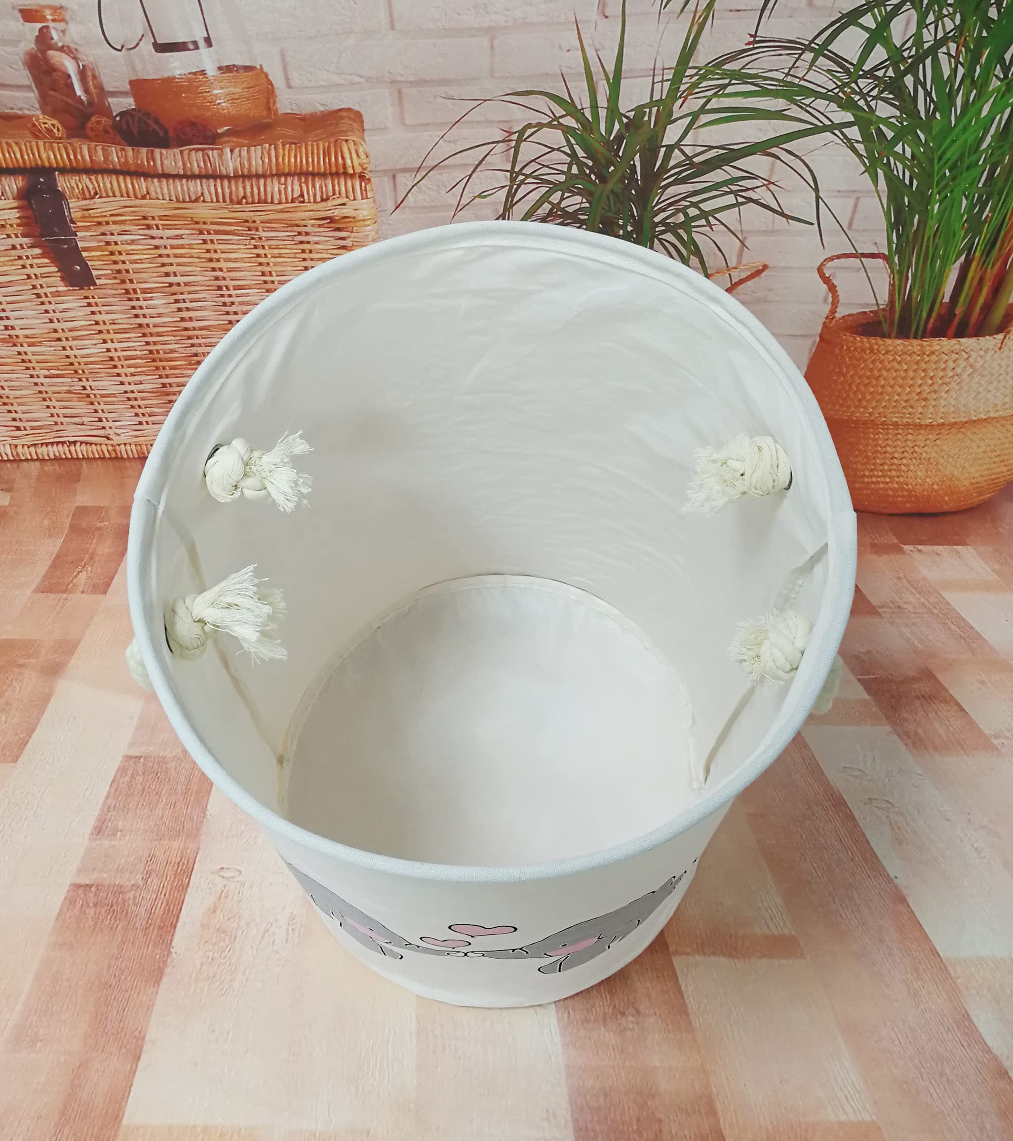 Vaivusto Round Baby Laundry Basket,Kids Storage Basket, Nursery Hamper,Dirty Clothes Basket,Toy Storage Bin,Laundry Hamper With