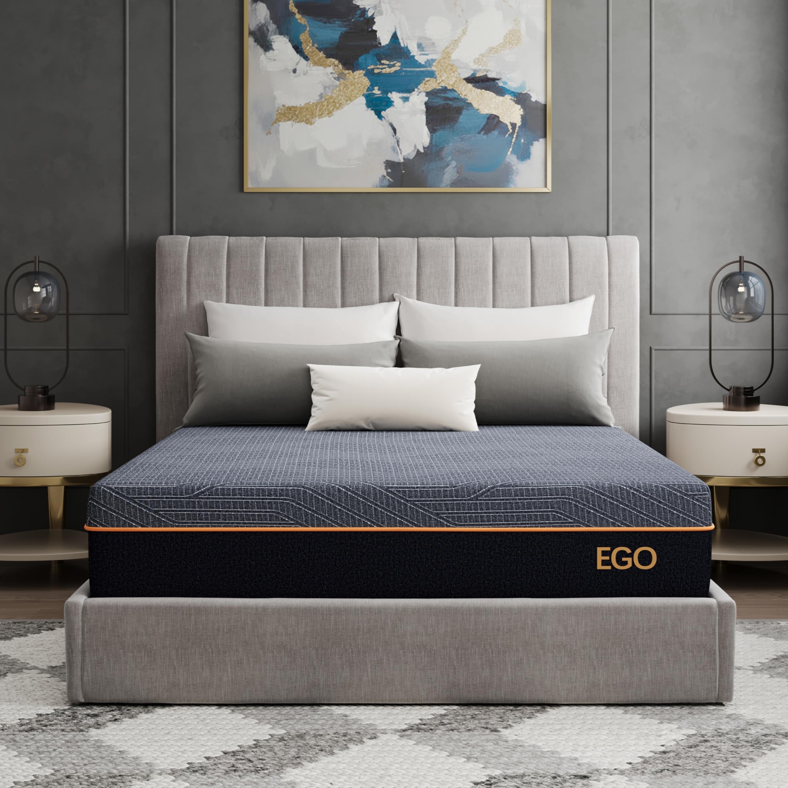 MLILY EGOHOME 12 Inch Hybrid Queen Size Mattress, Memory Foam Pocket Spring Mattress for Cozy Sleep, Bed in a Box, CertiPUR-US C