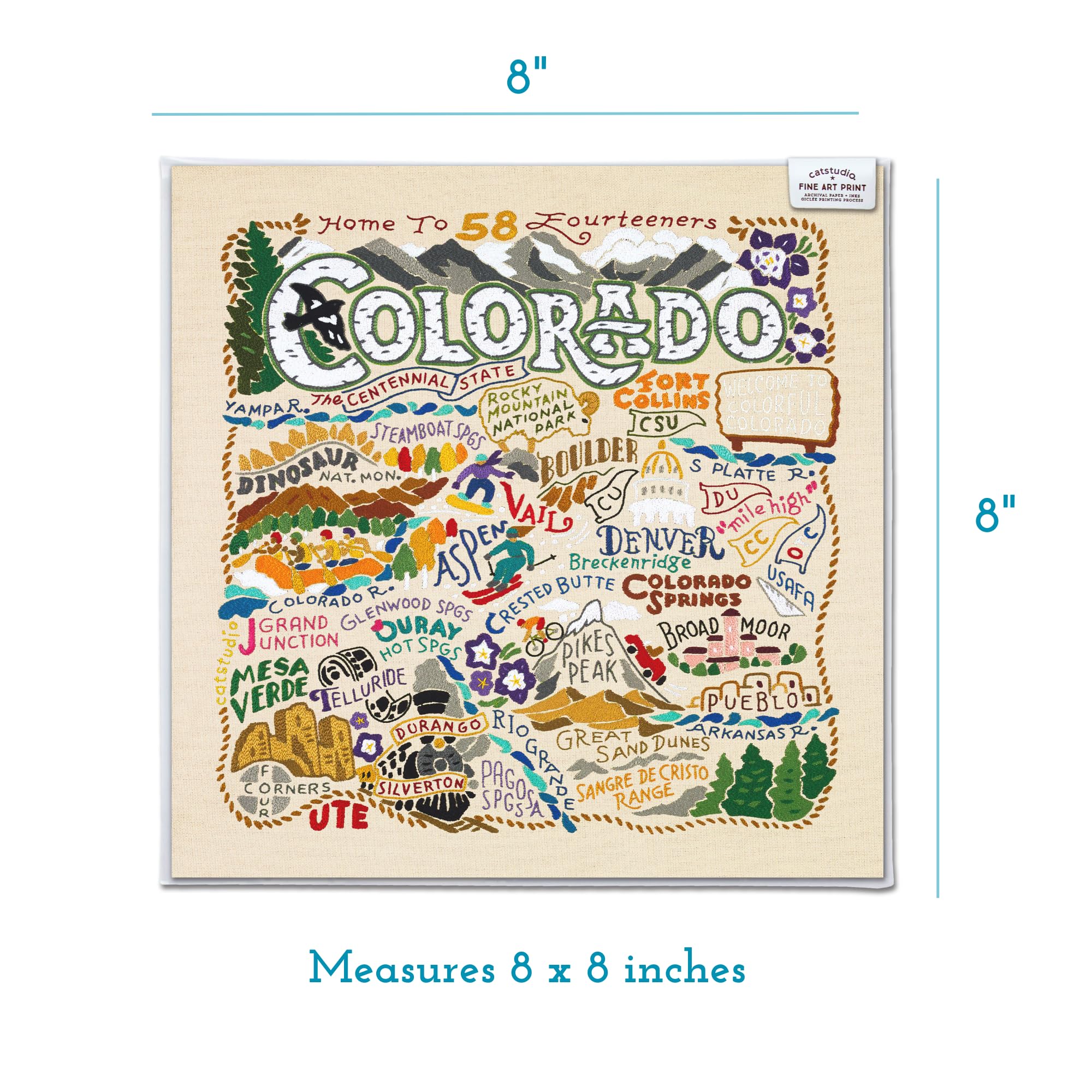 Catstudio Colorado Fine Art Print - 8X8 | Geography Inspired Gallery Wall Art