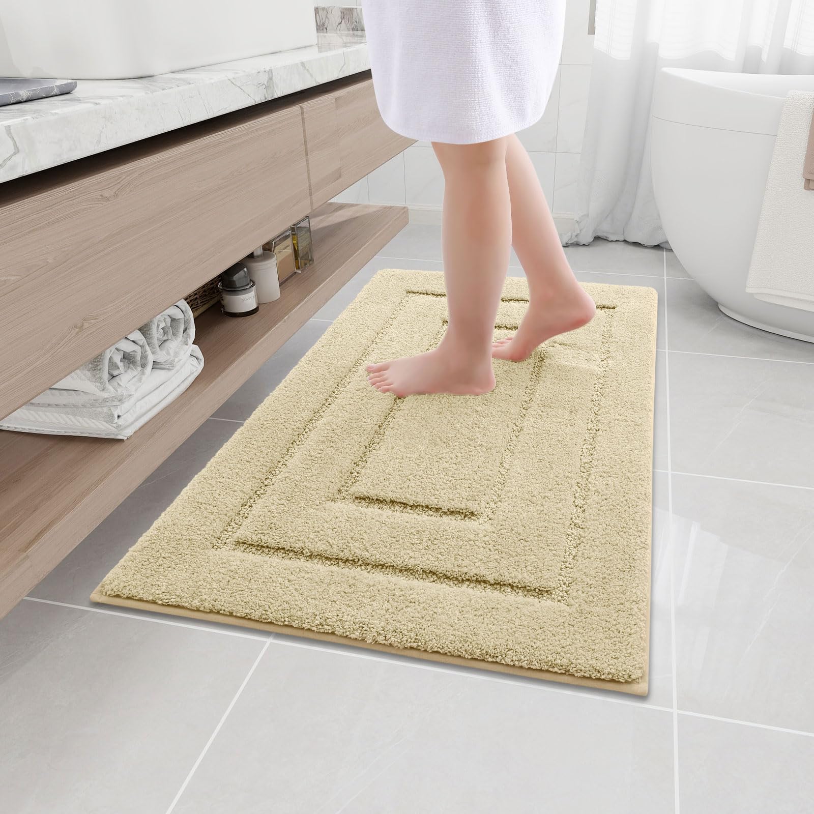 Buganda Bathroom Rugs, 36'' X 24'', Soft And Absorbent Microfiber Bath Rugs, Non-Slip Shaggy Bath Carpet, Machine Wash Dry Bath