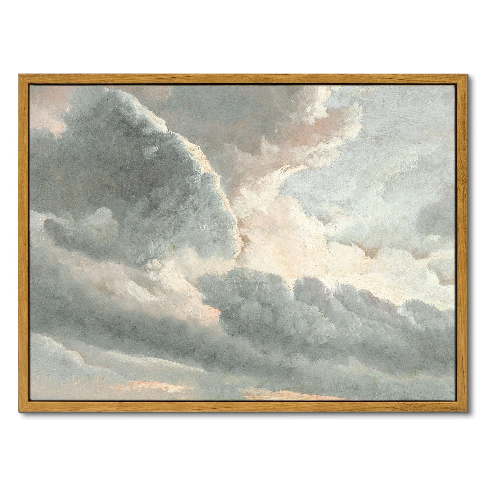 Insimsea Framed Wall Art Room Decor Classical Oil Painting Canvas Prints Study Of Clouds With A Sunset Near Rome Vintage Landsca