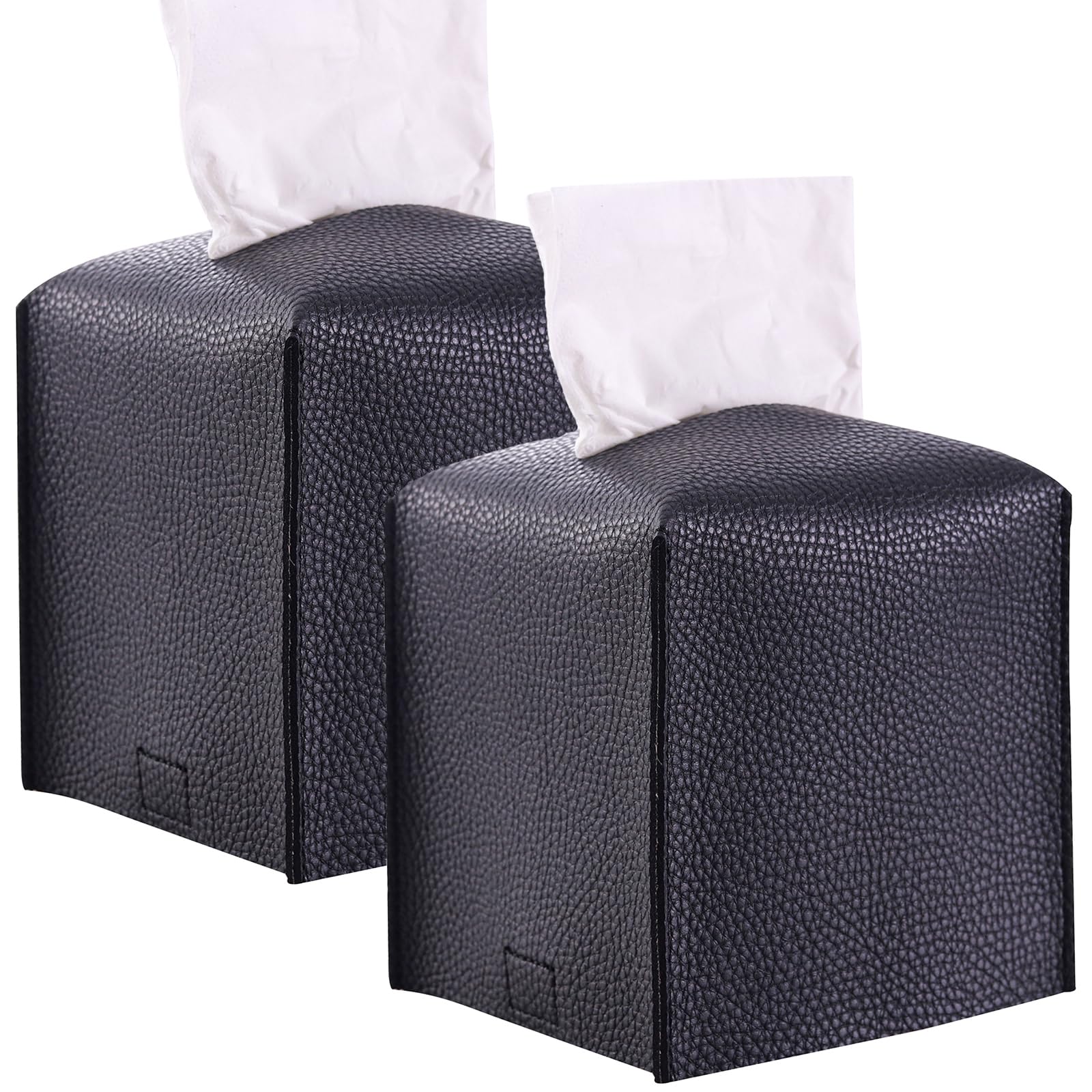 Nienie Leather Tissue Box Cover Square Holder Decorative Organizer For Vanity Countertop, Night Stands, Office Desk And Car,5''X