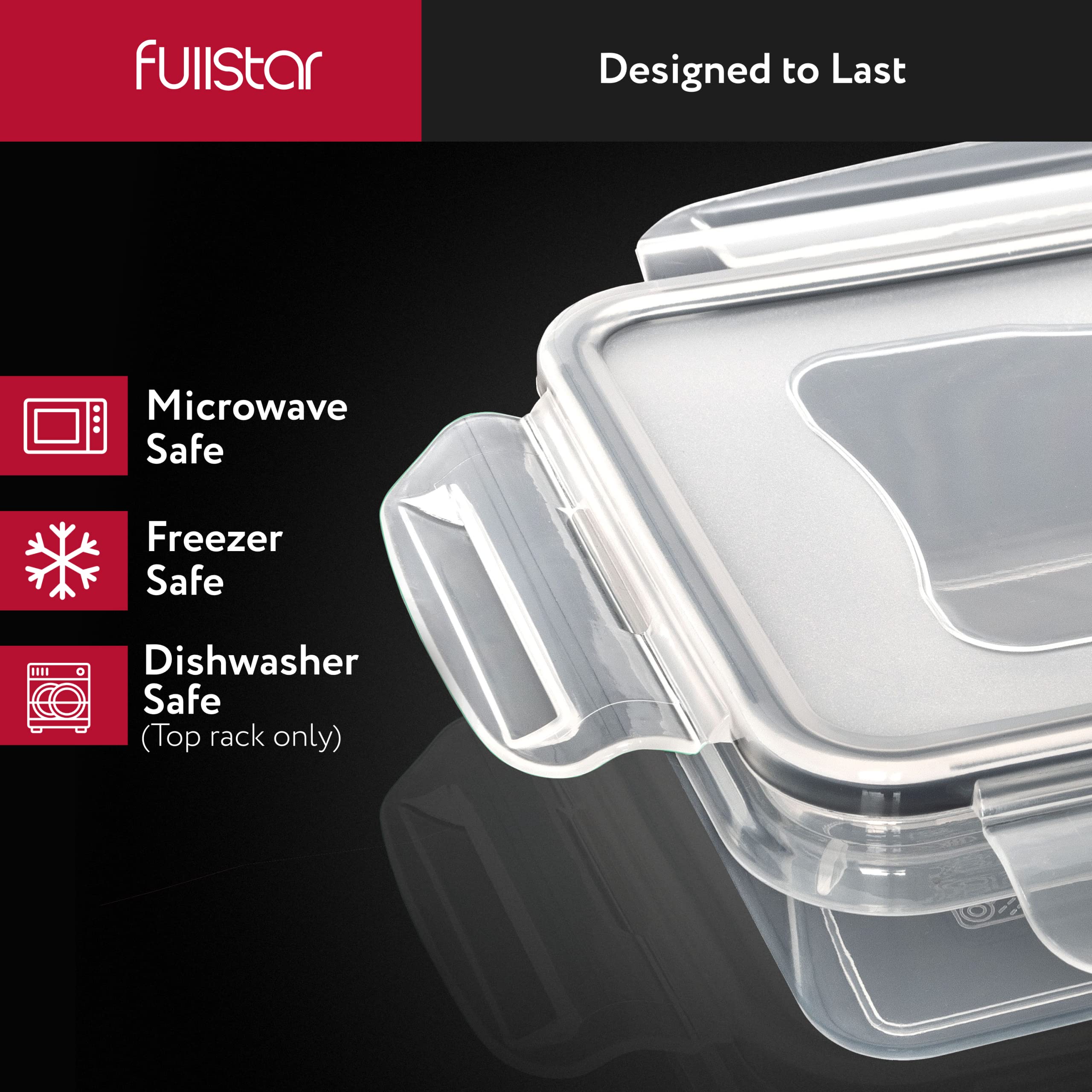 Fullstar 50 Pcs Plastic Food Storage Containers With Lids (24 Containers & 24 Lids), Leakproof Bpa-Free Containers For Kitchen O