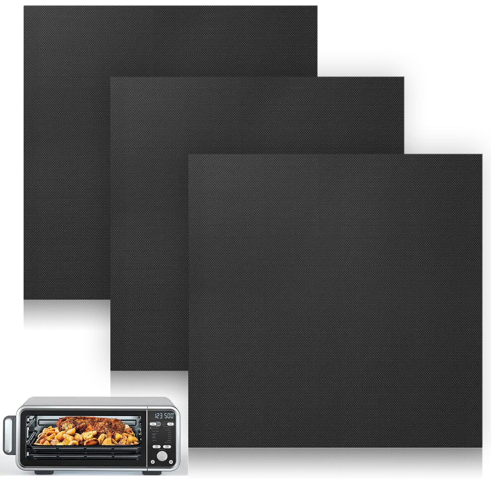 Cowbright 3Pcs Air Fryer Oven Liners, Non-Stick Air Fryer Oven Mat Baking Mat Compatible Ninja Foodi Sp101 Ninja Foodi Sp201 Nin