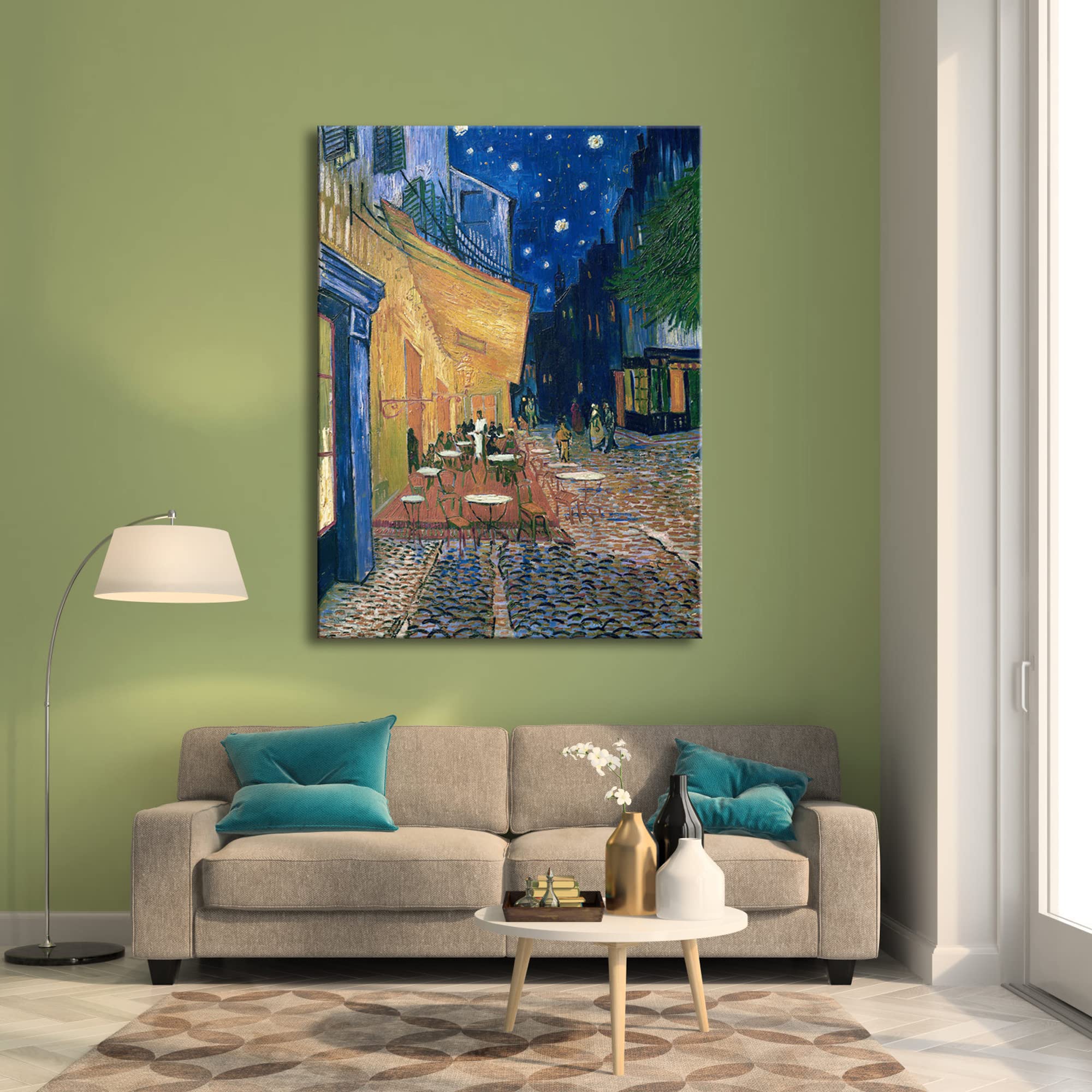 Wieco Art Large Wall Art Canvas Prints Of Cafe Terrace At Night Canvas Prints Wall Art By Van Gogh Paintings Reproduction Abstra